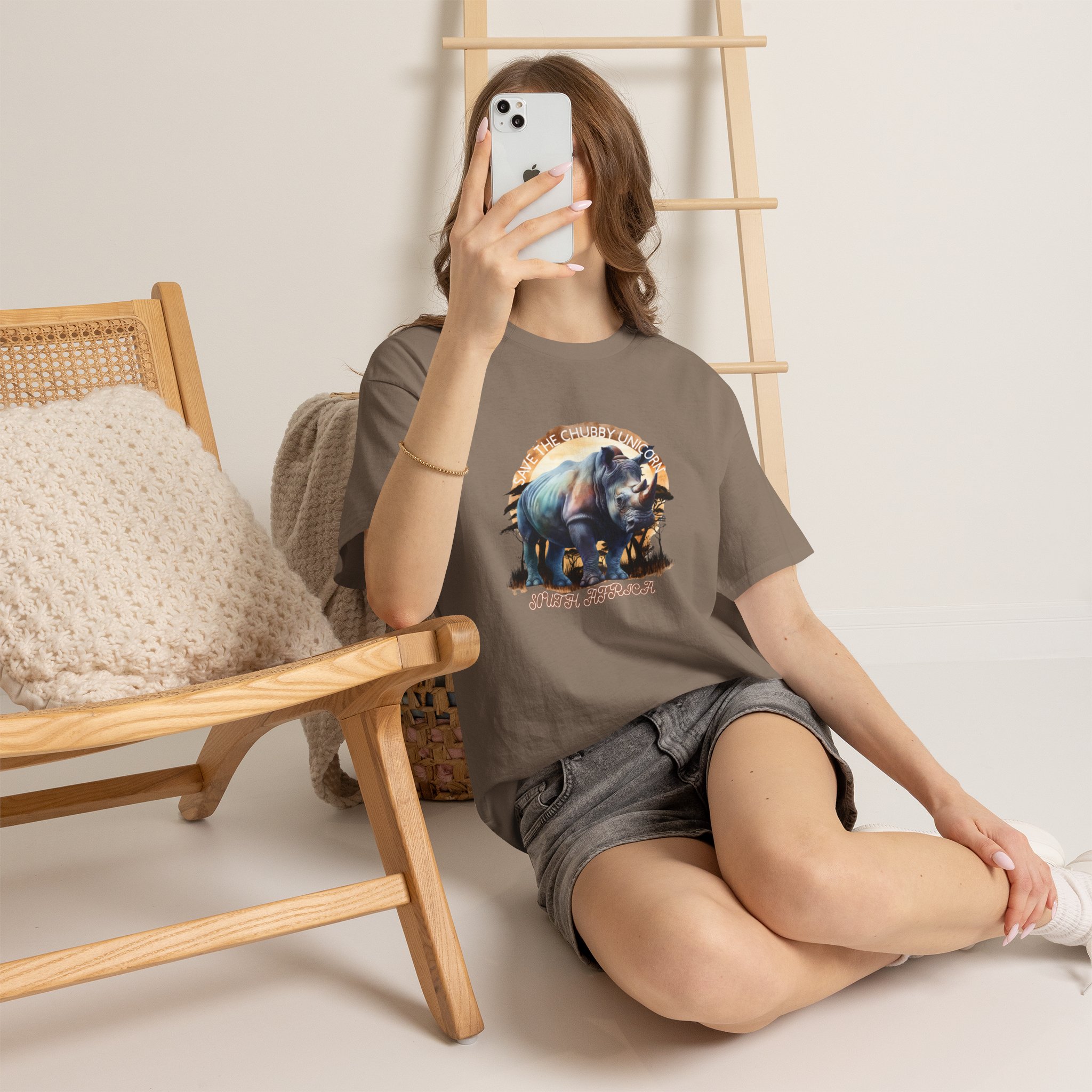 Vintage Rhino Graphic Tee | Comfortable Unisex Heavy Cotton Shirt | Animal Lover Gift | Eco-Friendly Fashion | Nature-Inspired Apparel - Image 20