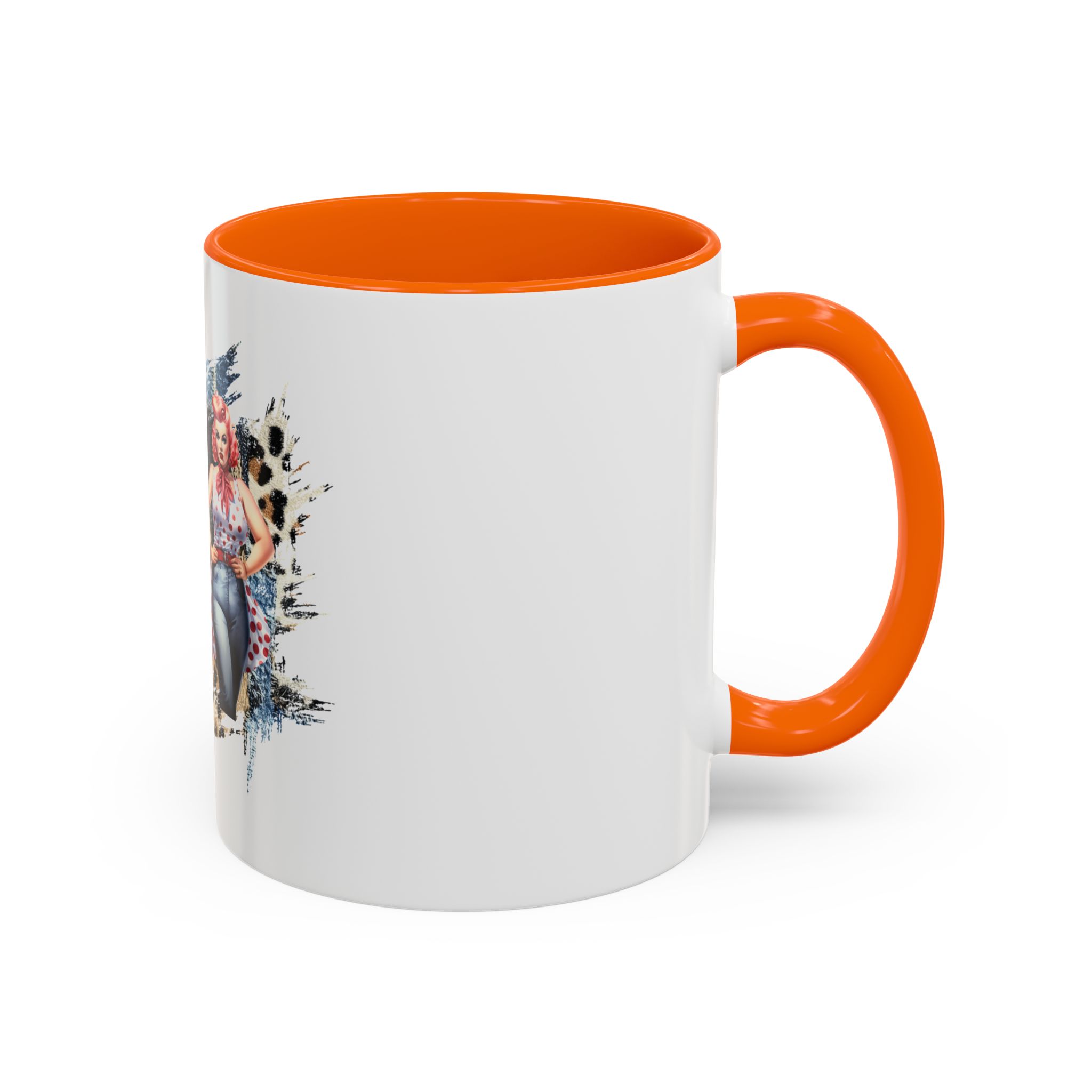 Vintage Pin-Up Coffee Mug — "Beauty is Not Defined by the Size of Your Jeans" Accent Mug - Image 42