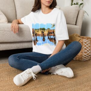 Buffalo Herd Watering Hole T-Shirt — Safari Wildlife Photo Graphic