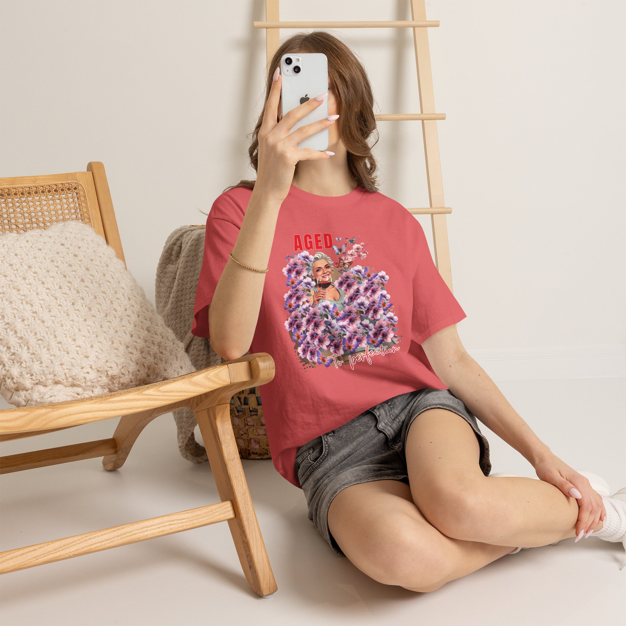 Aged to Perfection Unisex Heavy Cotton Tee, Birthday Gift, Casual Wear, Celebration Shirt, Floral Graphic Tee - Image 15