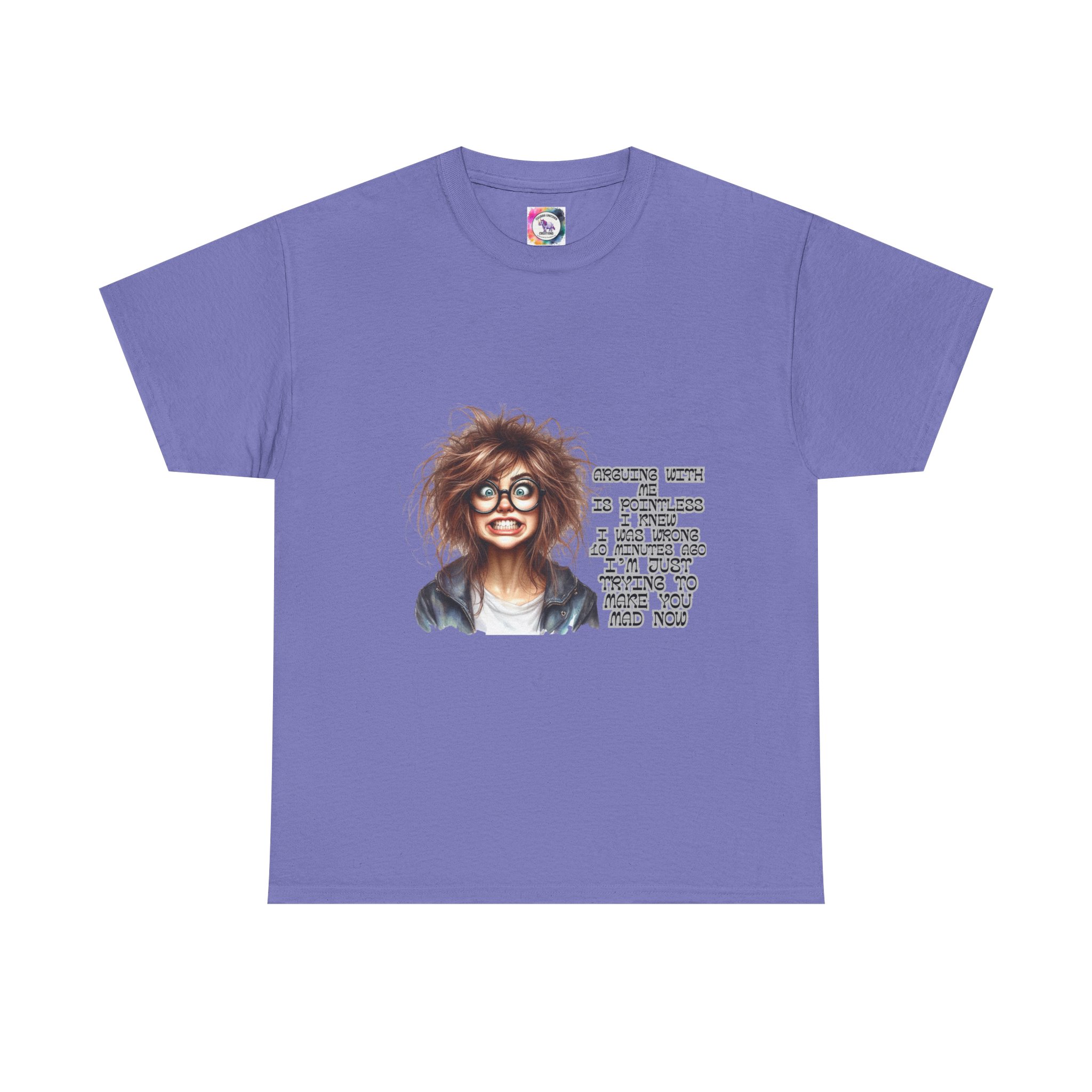 Crazy Hair Woman T‑Shirt — Funny Geeky Portrait with 'Funny' Quote - Image 33