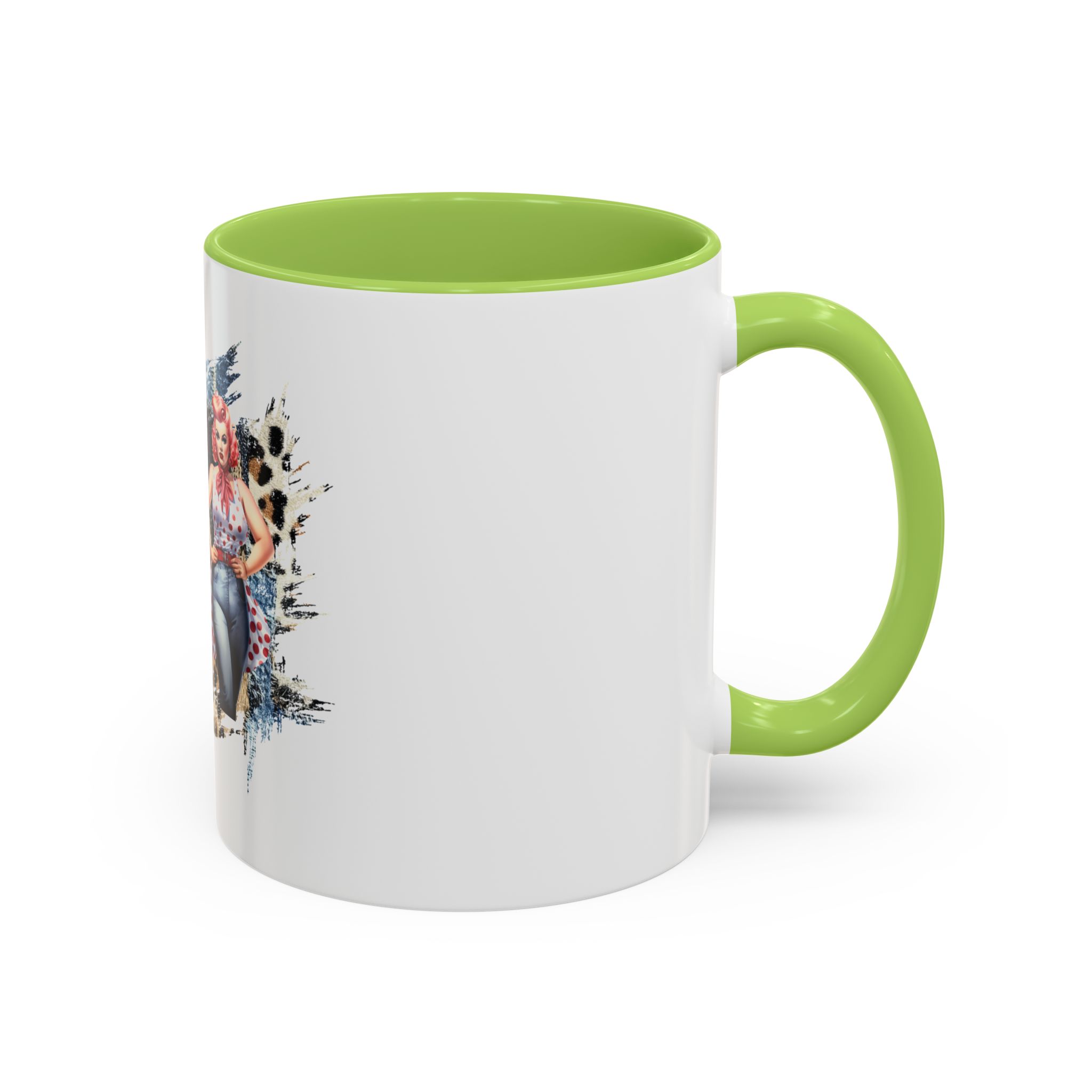 Vintage Pin-Up Coffee Mug — "Beauty is Not Defined by the Size of Your Jeans" Accent Mug - Image 58