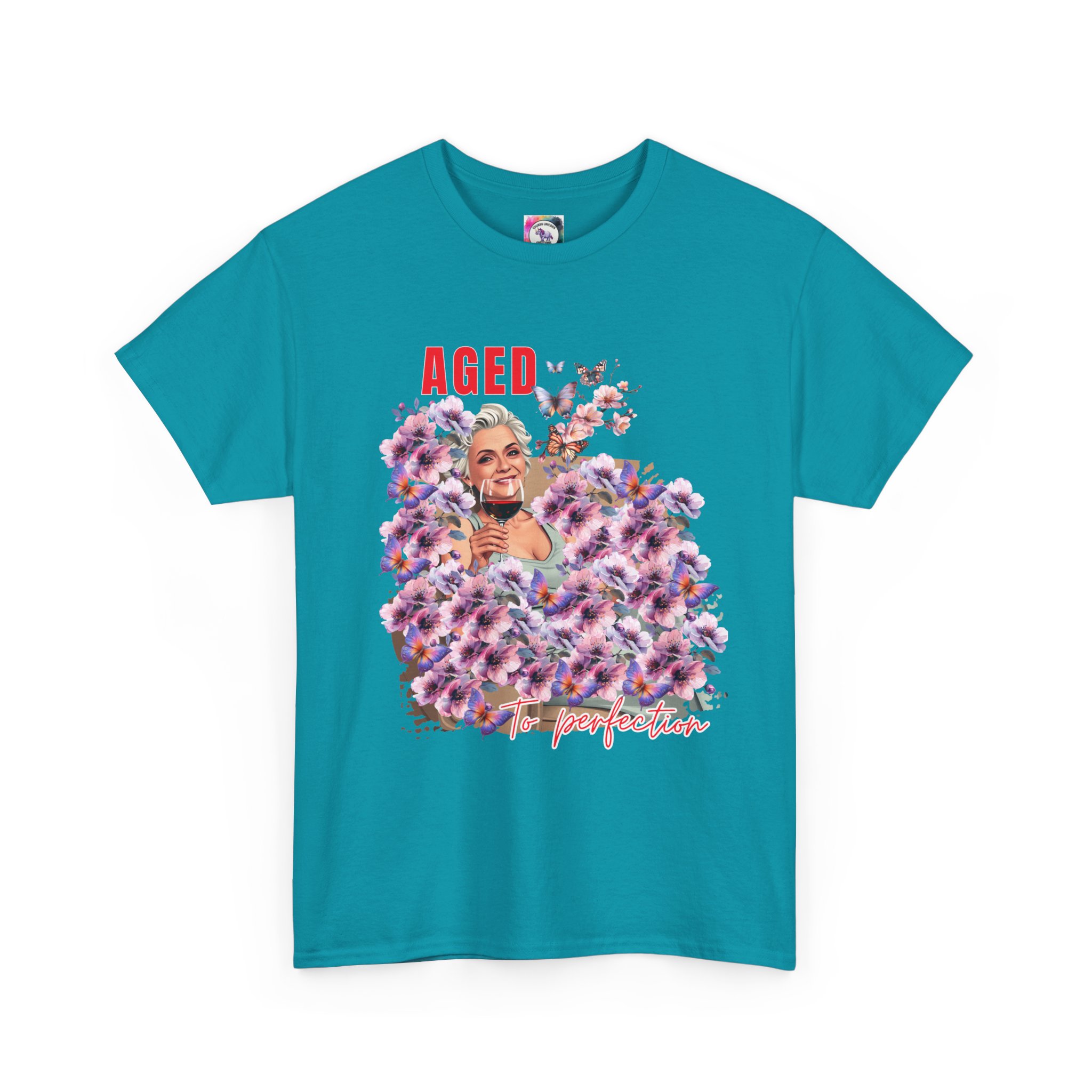 Aged to Perfection Unisex Heavy Cotton Tee, Birthday Gift, Casual Wear, Celebration Shirt, Floral Graphic Tee - Image 43