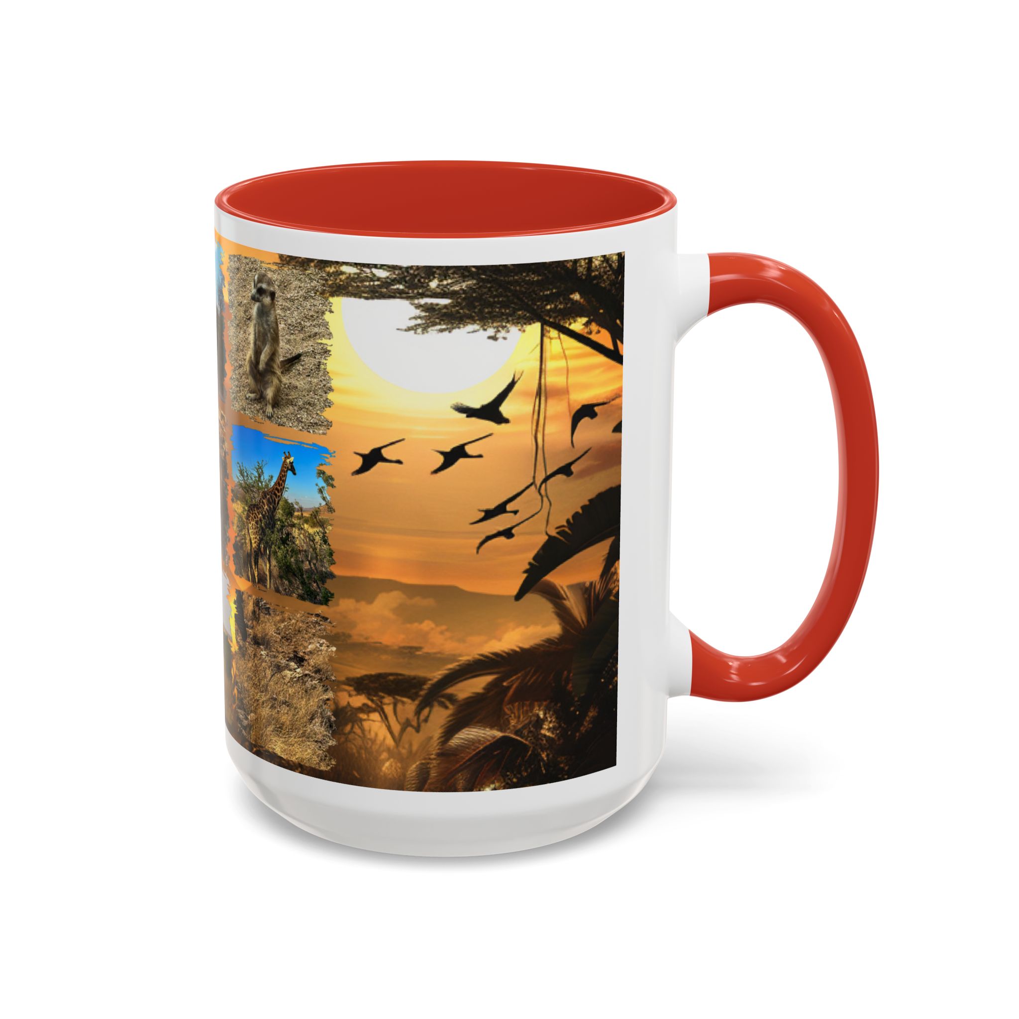 Wildlife Collage Accent Coffee Mug — Rustic Safari Animal Photo Design (11/15 oz) - Image 30