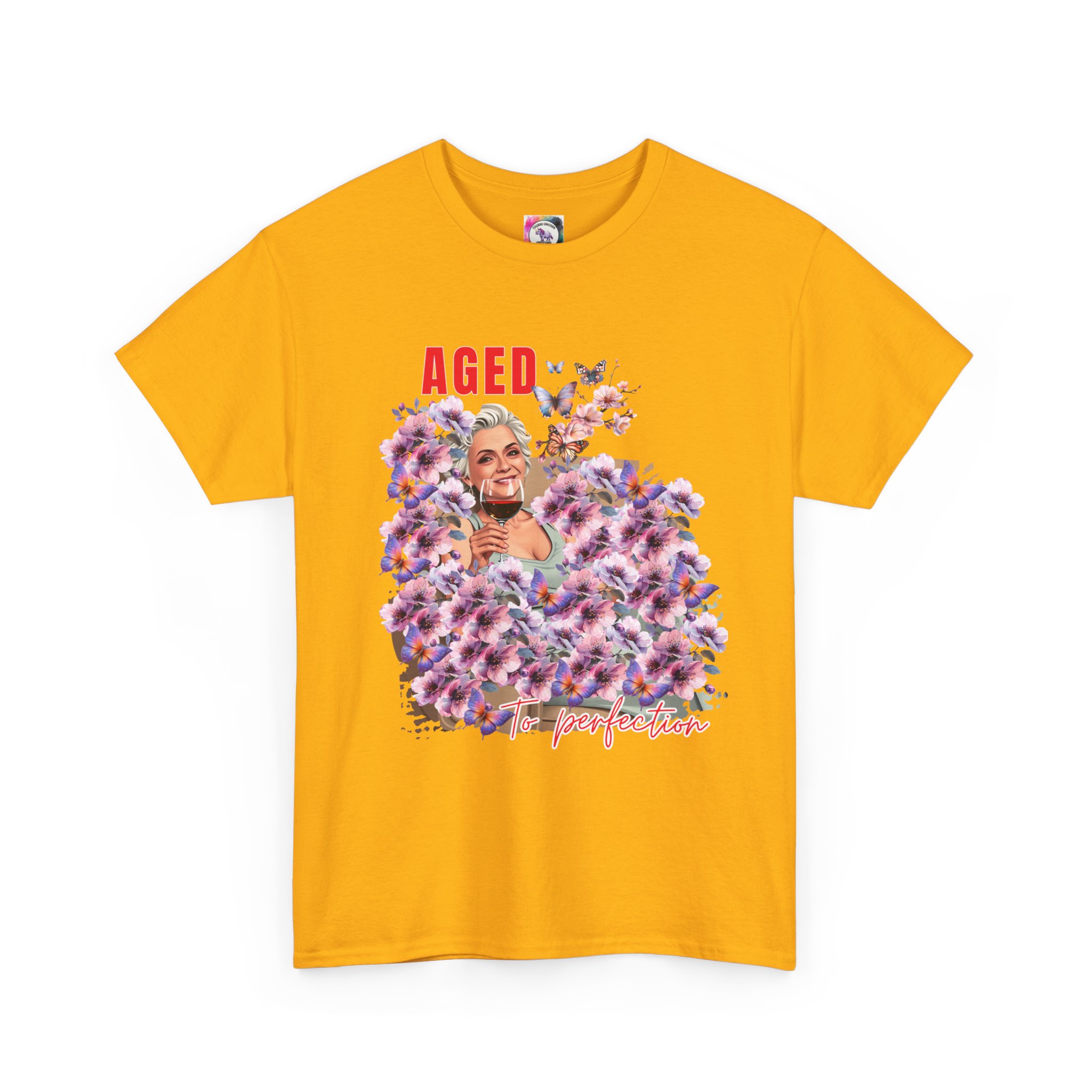 Aged to Perfection Unisex Heavy Cotton Tee, Birthday Gift, Casual Wear, Celebration Shirt, Floral Graphic Tee - Image 28