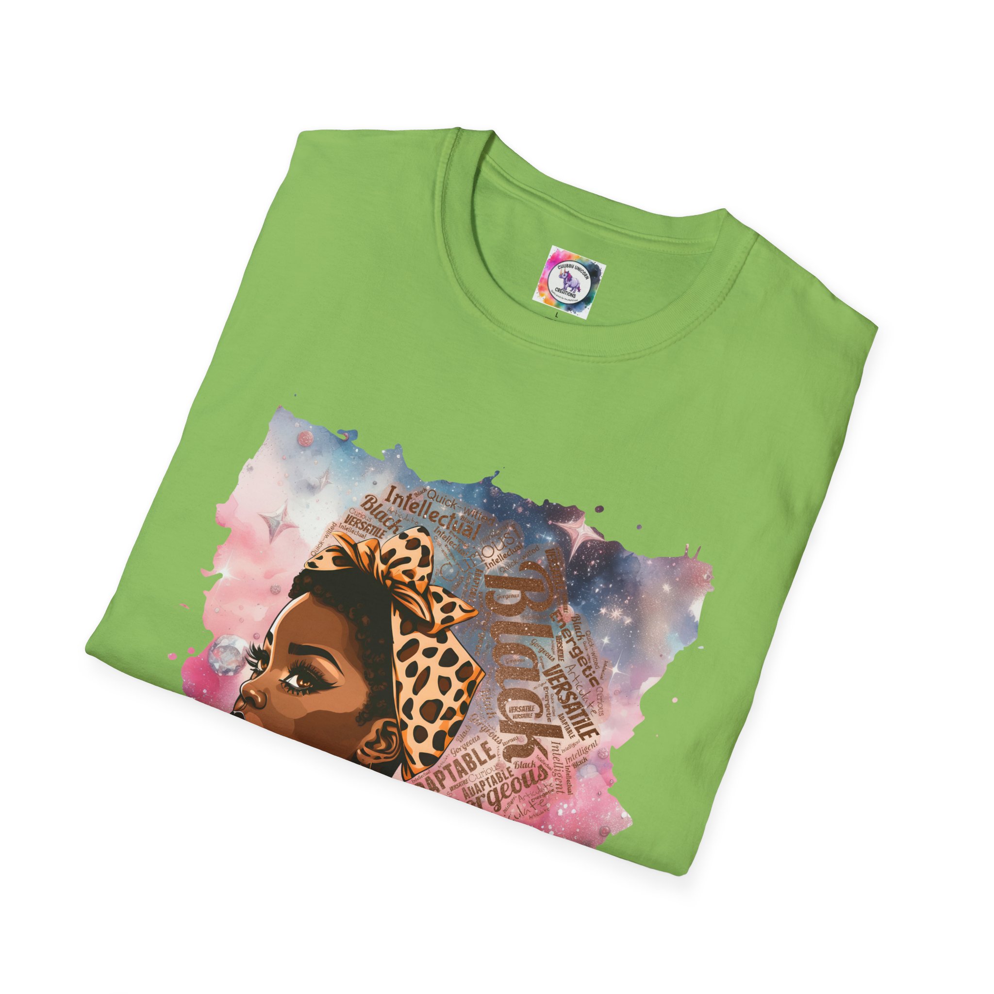 Gemini Queen Afro Chic T-Shirt — Black Queen Graphic Tee with Leopard Headwrap - Image 37