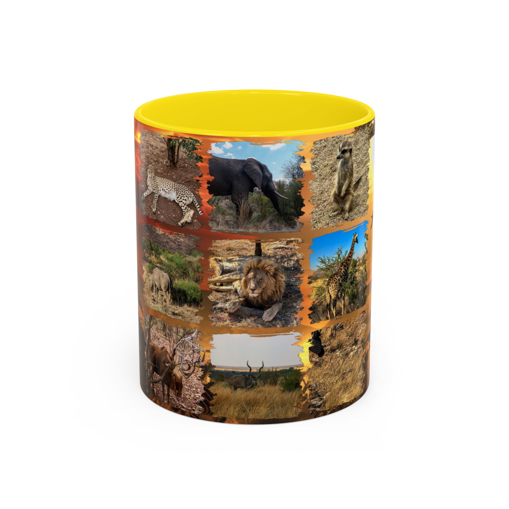 Wildlife Collage Accent Coffee Mug — Rustic Safari Animal Photo Design (11/15 oz) - Image 45