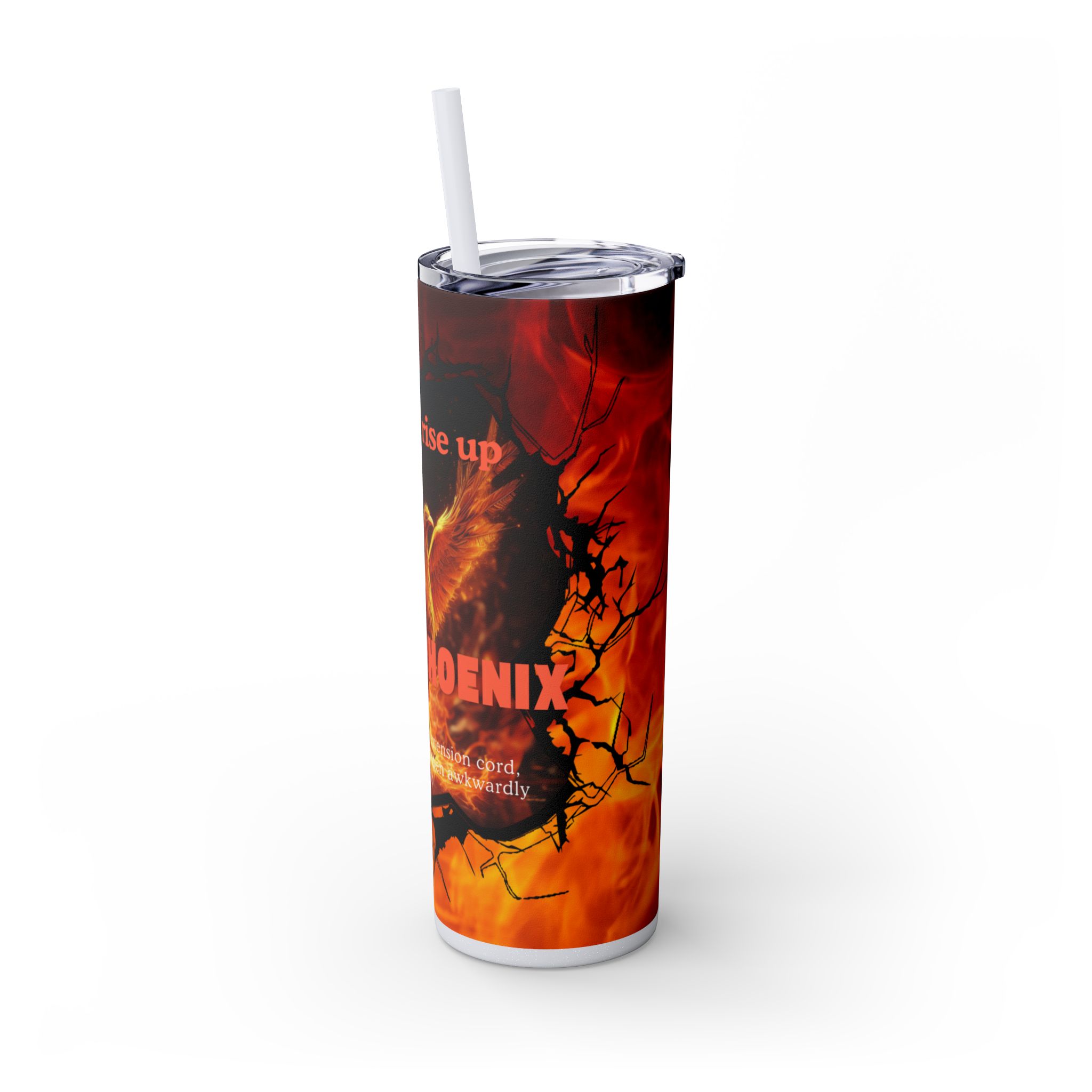 Fiery Phoenix Skinny Tumbler | Inspirational Drinkware, 20oz Travel Mug, Motivational Gift, Coffee Cup, Unique Water Bottle - Image 48