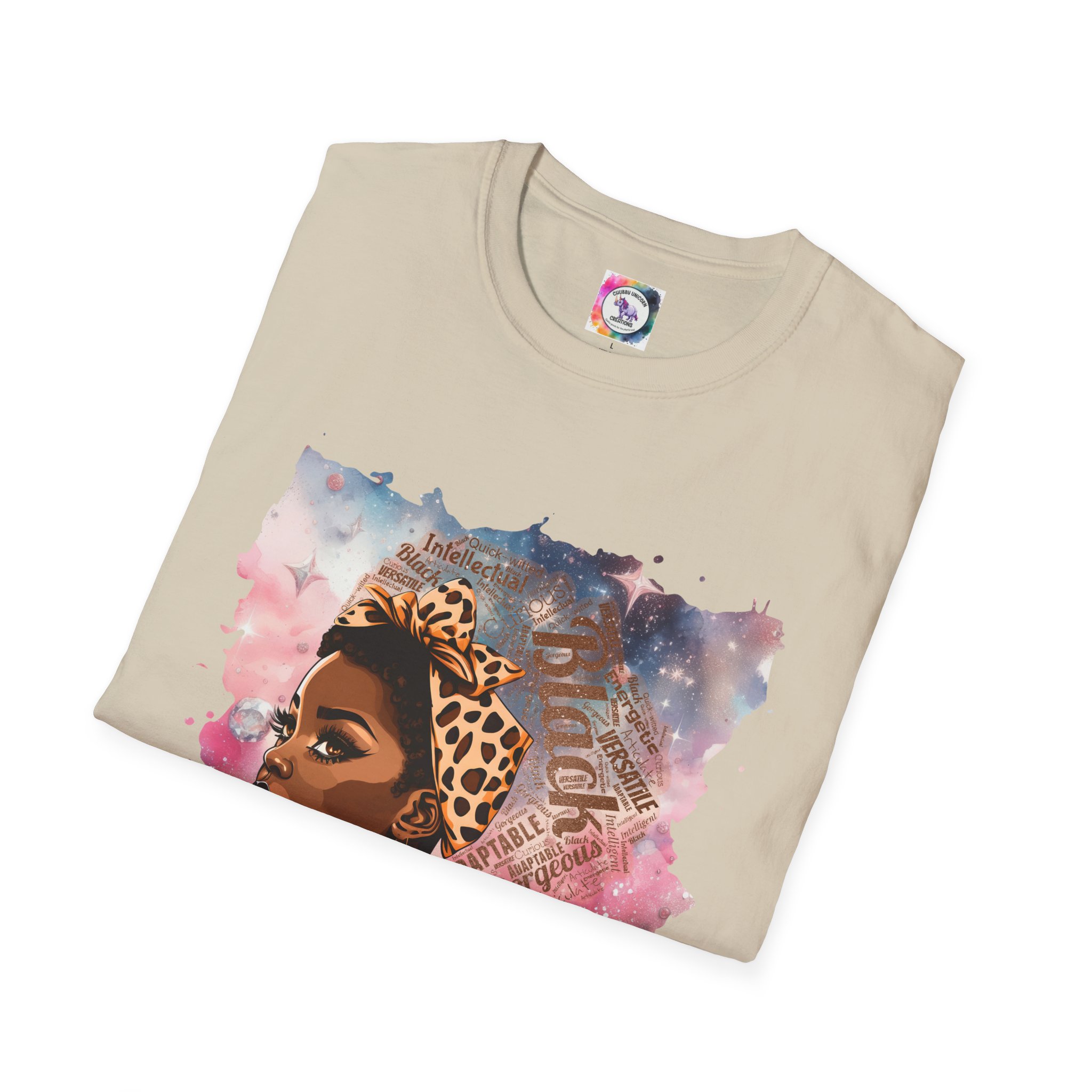 Gemini Queen Afro Chic T-Shirt — Black Queen Graphic Tee with Leopard Headwrap - Image 21