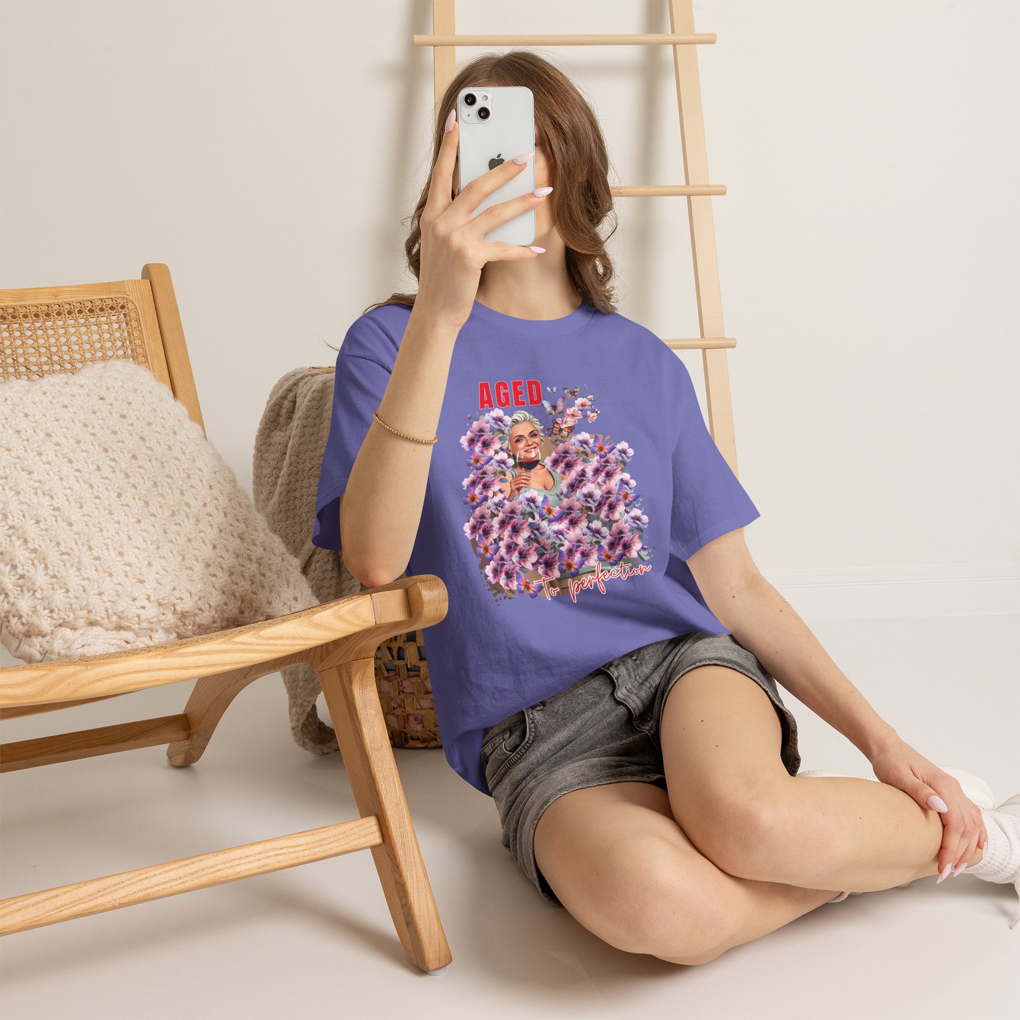 Aged to Perfection Unisex Heavy Cotton Tee, Birthday Gift, Casual Wear, Celebration Shirt, Floral Graphic Tee - Image 50