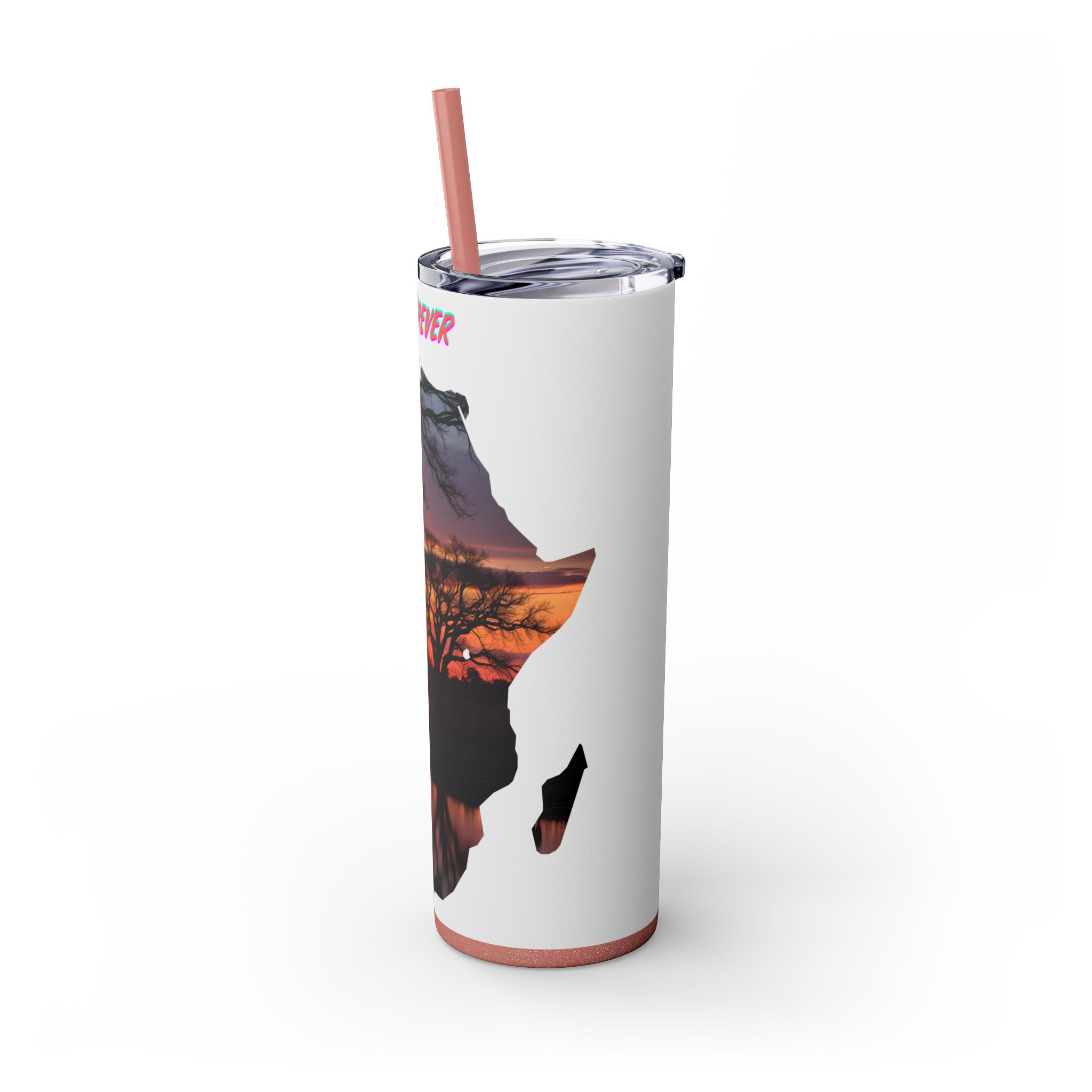 African Sunset Skinny Tumbler with Straw, 20oz | Travel Mug, Yeti Cup, Eco-Friendly Drinkware, Gift for Nature Lovers, Black History Month - Image 19
