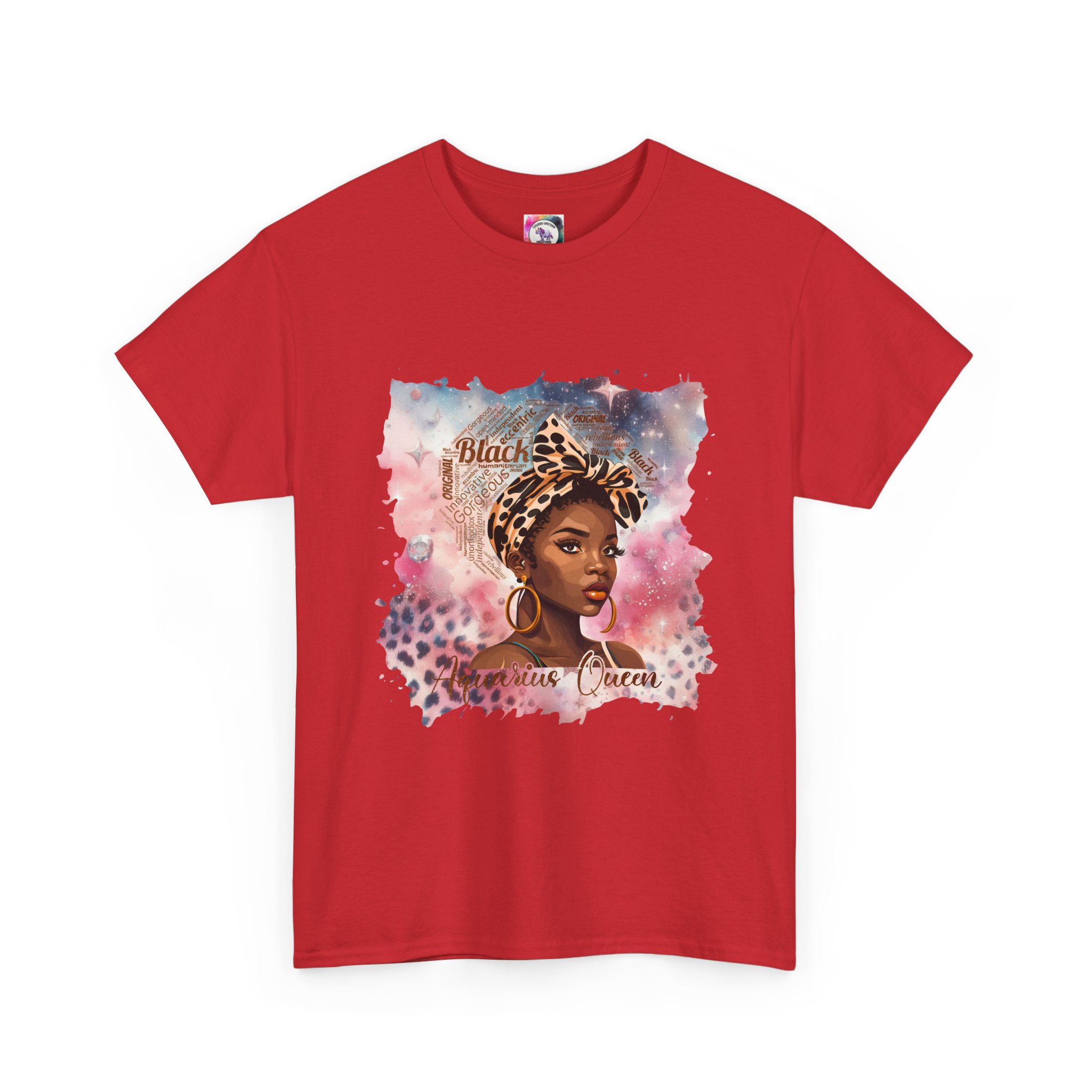 Black Aquarius Queen Tee — Watercolor Portrait T‑Shirt Celebrating Black Beauty - Image 48