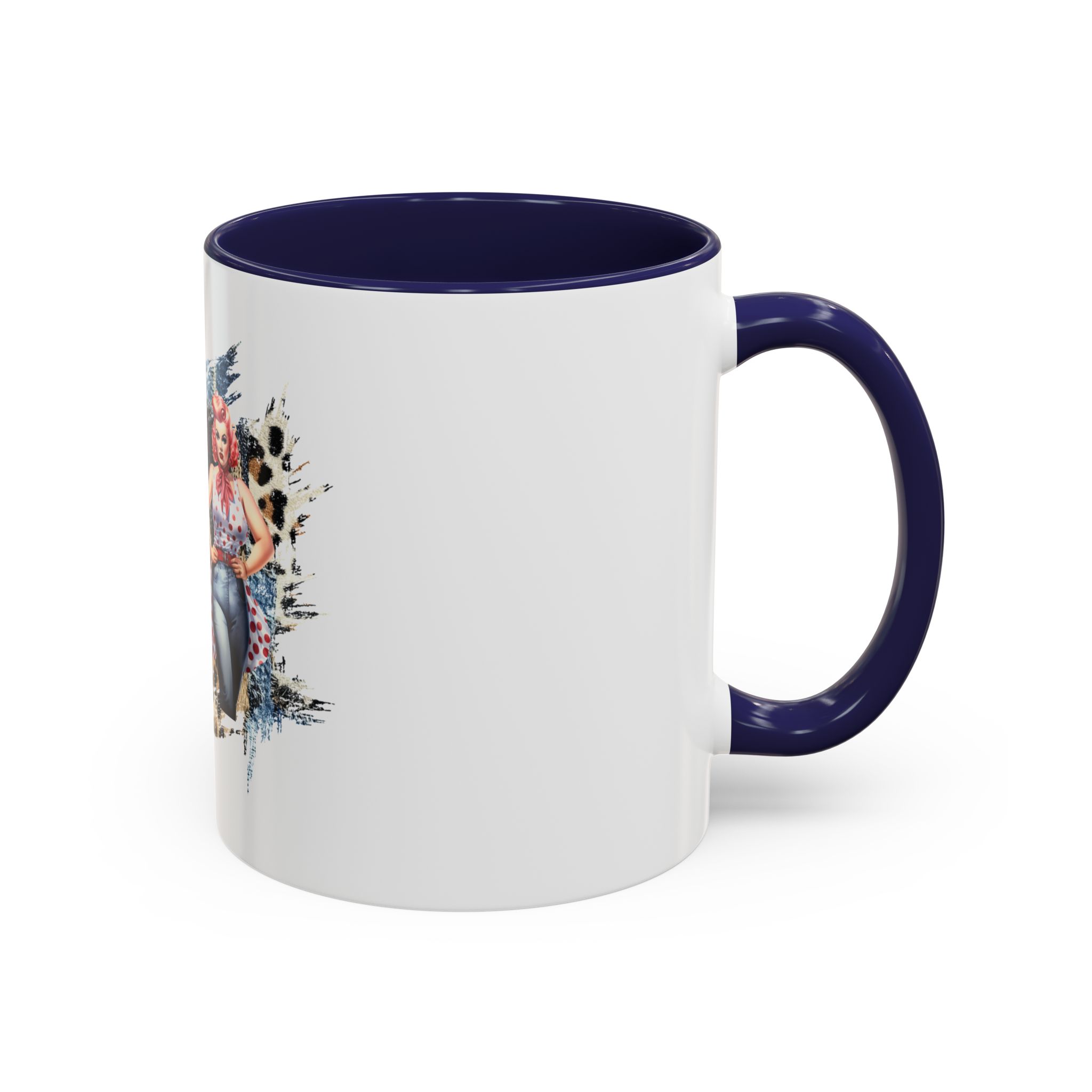 Vintage Pin-Up Coffee Mug — "Beauty is Not Defined by the Size of Your Jeans" Accent Mug - Image 6