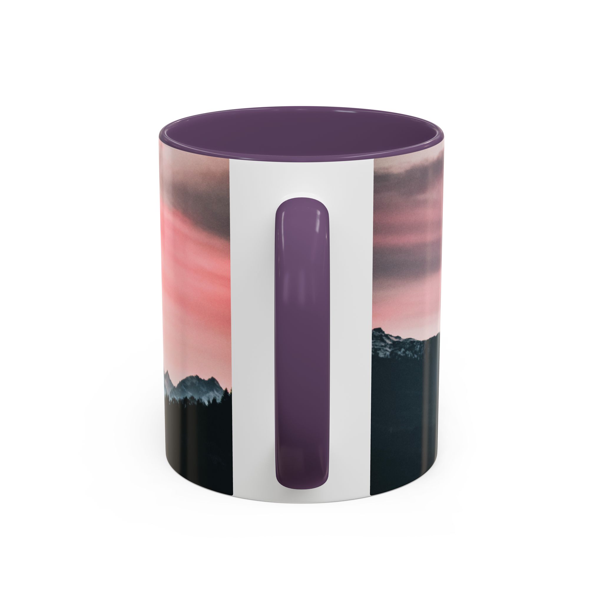 Camping Mode Coffee Mug — Pink Mountain Scenic Accent Mug (11/15oz) - Image 79