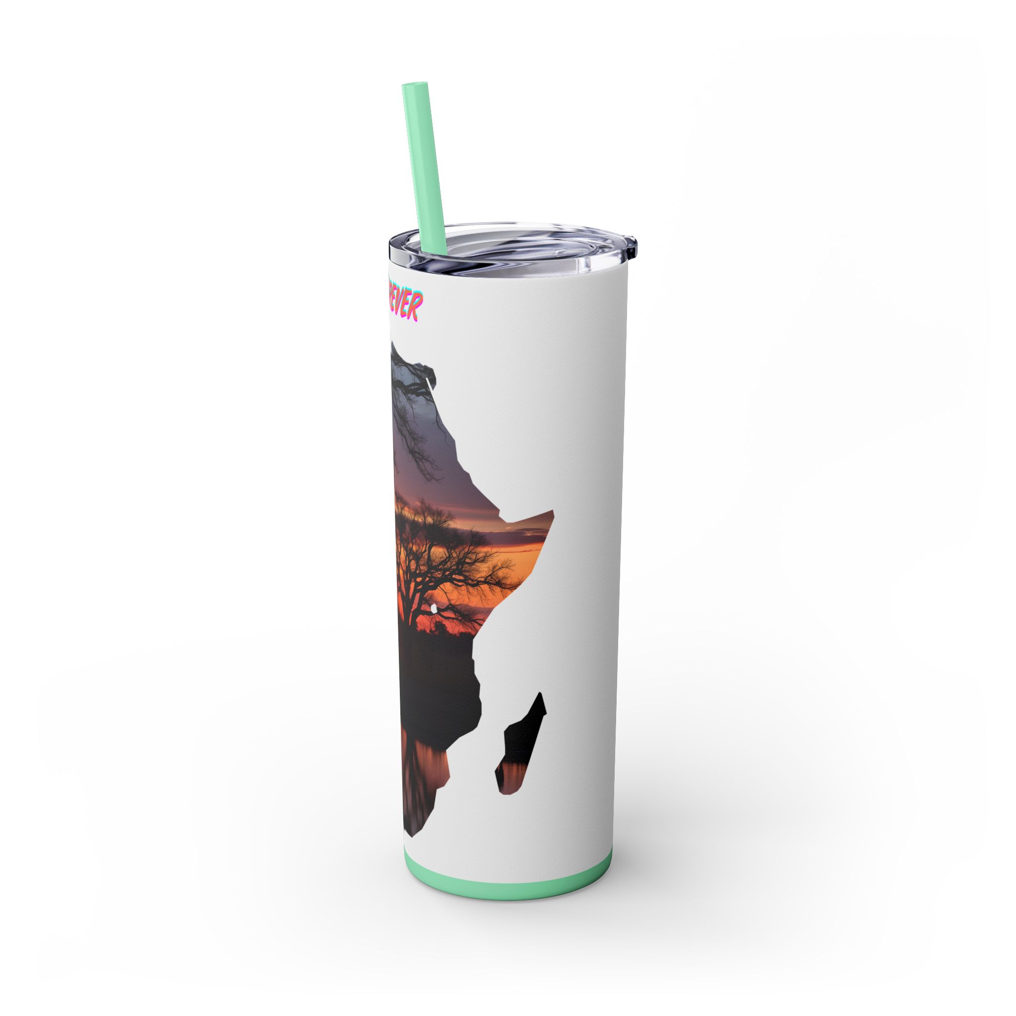 African Sunset Skinny Tumbler with Straw, 20oz | Travel Mug, Yeti Cup, Eco-Friendly Drinkware, Gift for Nature Lovers, Black History Month - Image 54