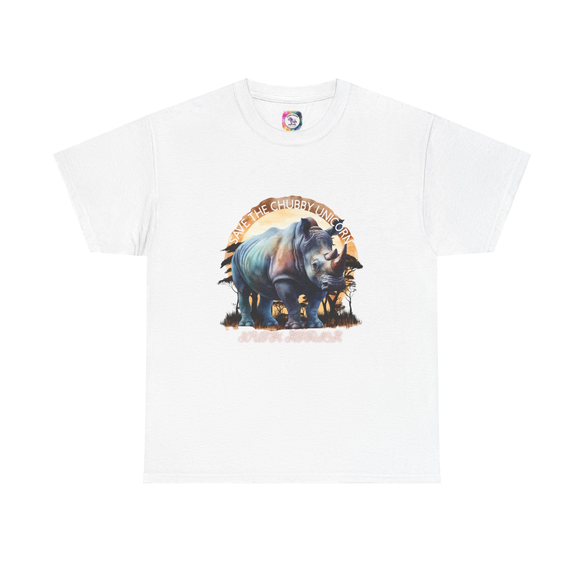 Vintage Rhino Graphic Tee | Comfortable Unisex Heavy Cotton Shirt | Animal Lover Gift | Eco-Friendly Fashion | Nature-Inspired Apparel - Image 6