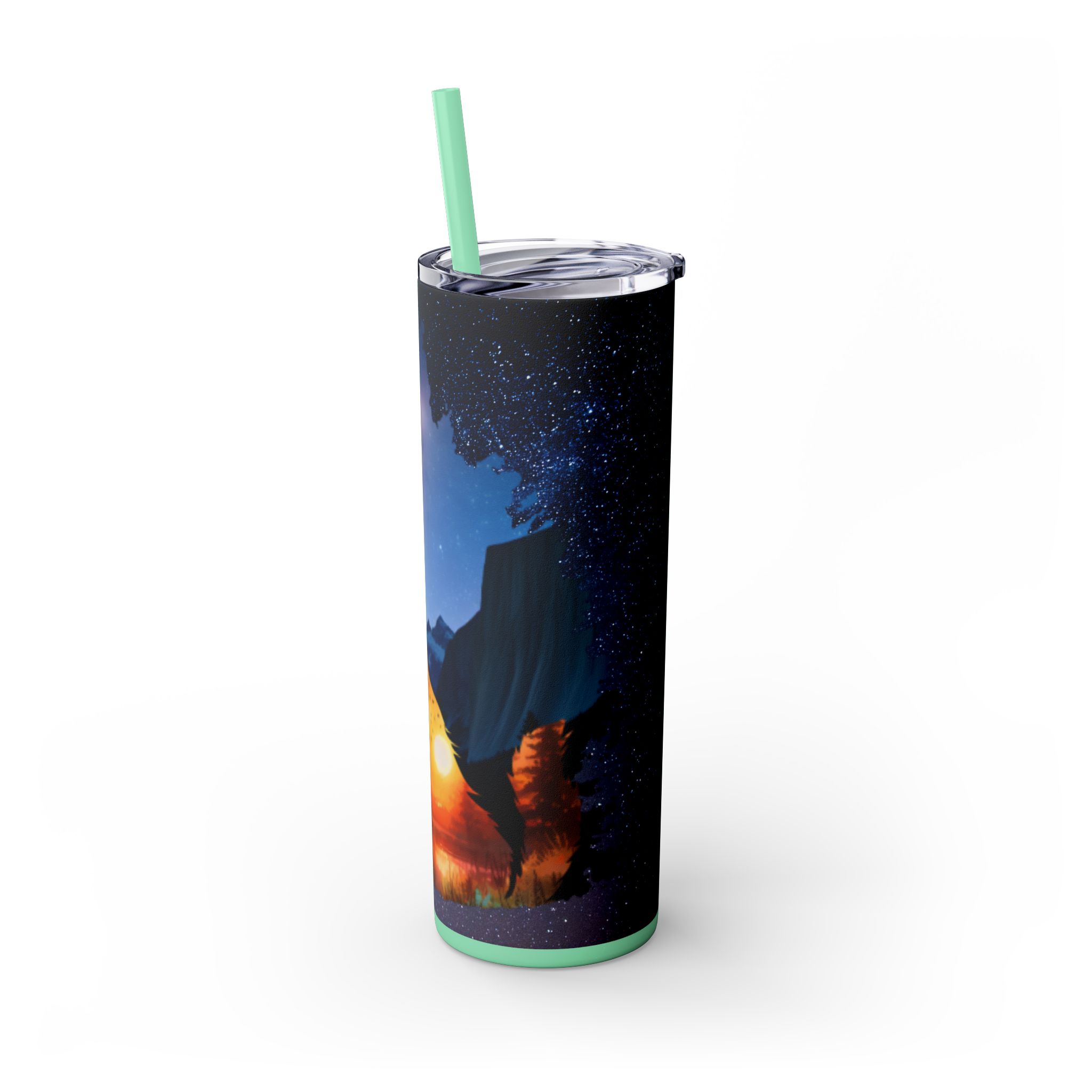 20oz Skinny Tumbler with Straw - Inspirational Travel Scene, Eco-Friendly Drinkware, Adventure Mug, Outdoor Gift, Unique Party Favor - Image 54
