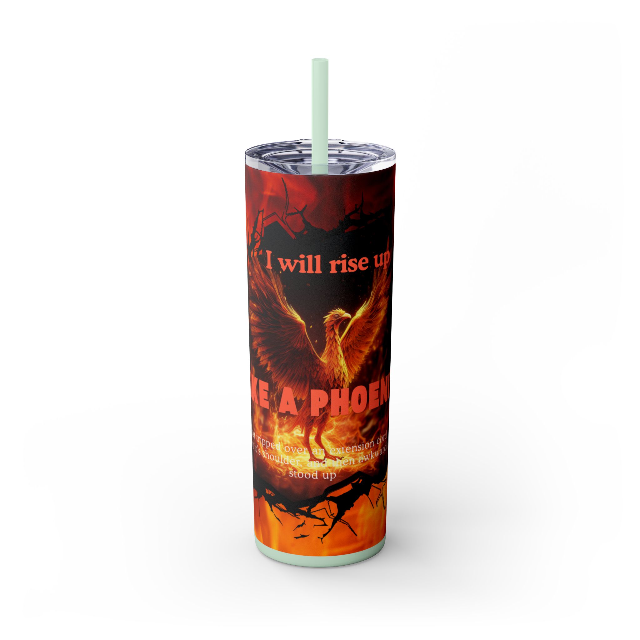 Fiery Phoenix Skinny Tumbler | Inspirational Drinkware, 20oz Travel Mug, Motivational Gift, Coffee Cup, Unique Water Bottle - Image 37