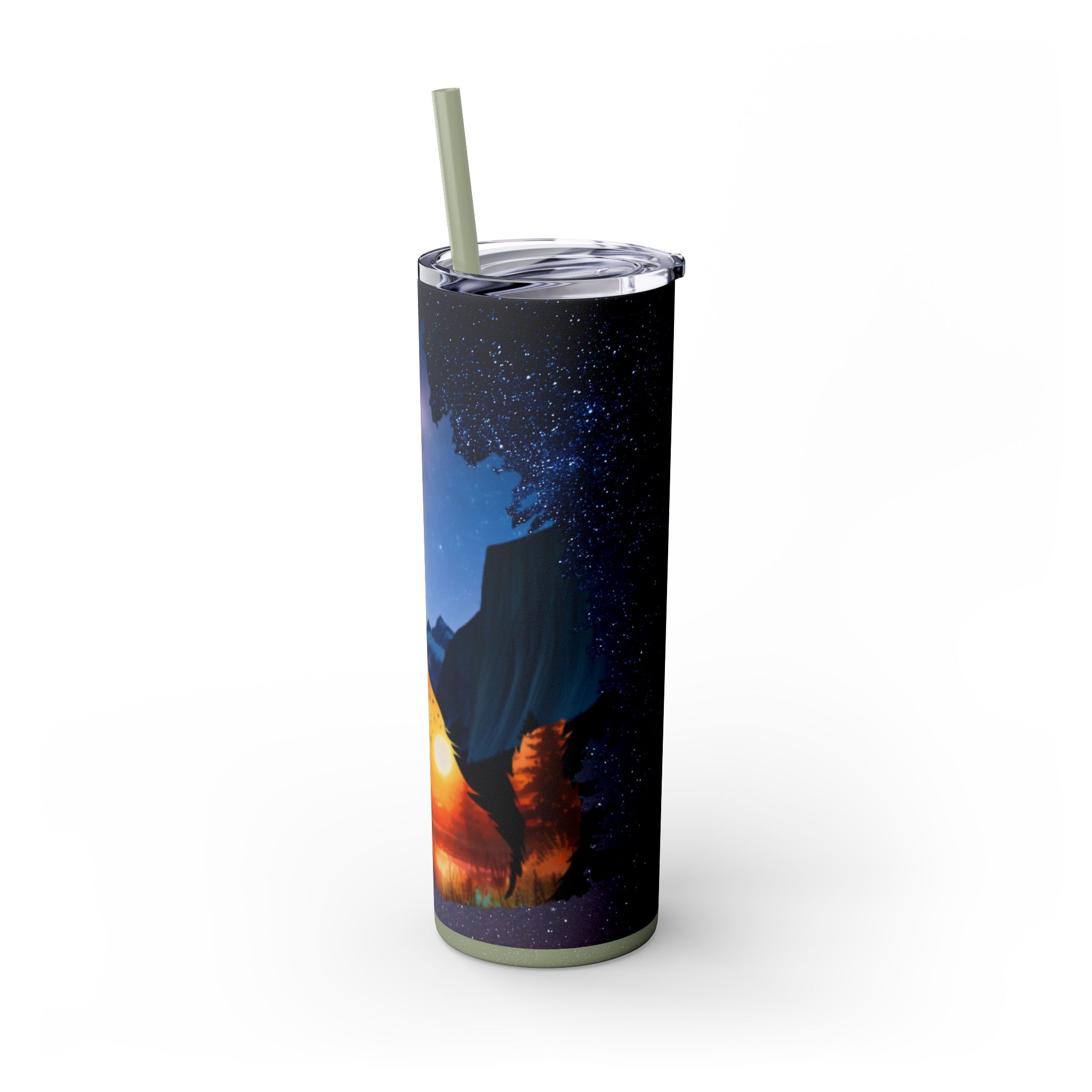 20oz Skinny Tumbler with Straw - Inspirational Travel Scene, Eco-Friendly Drinkware, Adventure Mug, Outdoor Gift, Unique Party Favor - Image 44