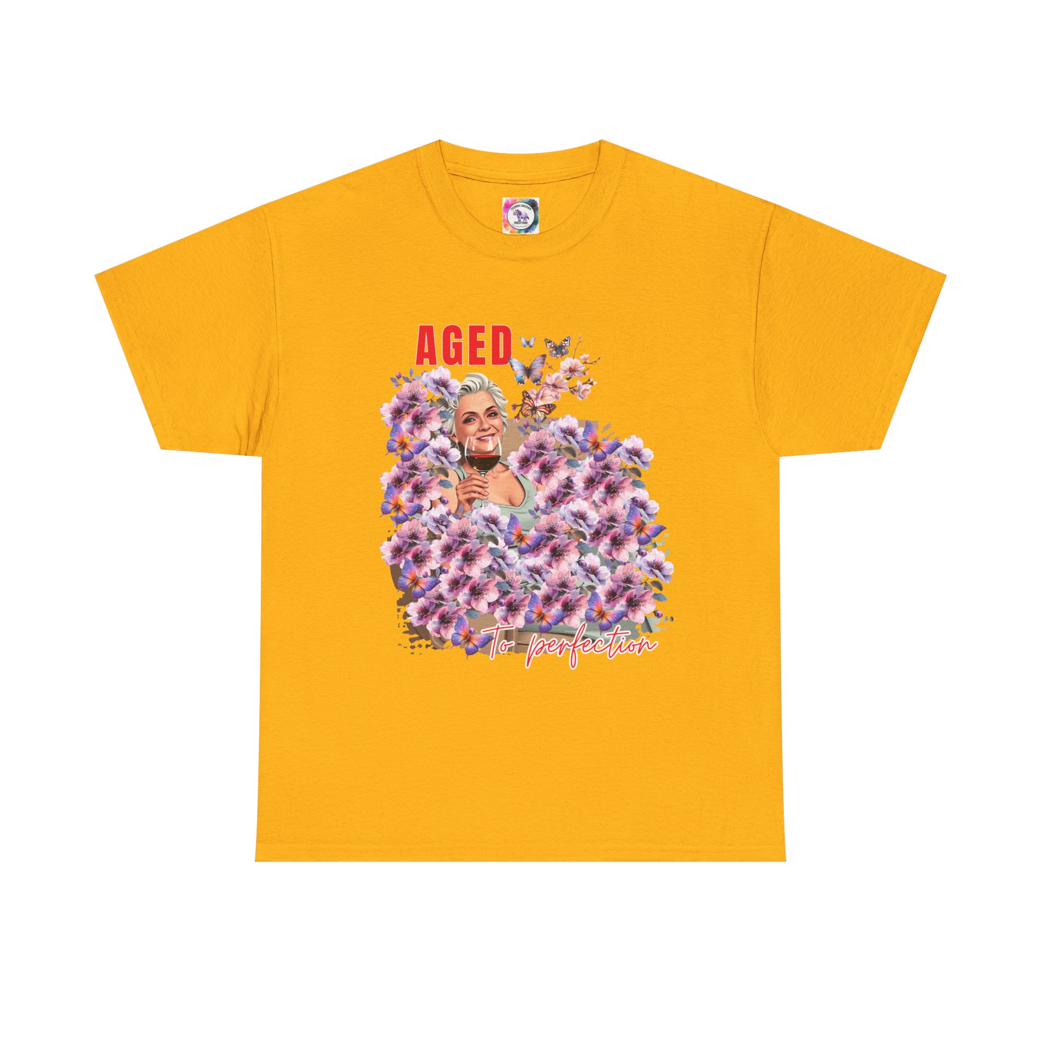Aged to Perfection Unisex Heavy Cotton Tee, Birthday Gift, Casual Wear, Celebration Shirt, Floral Graphic Tee - Image 26