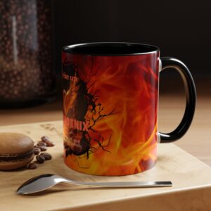 Phoenix Rising Coffee Mug - Motivational Gift for Home, Office, Inspirational Decor, Fire Element, Empowerment Quotes
