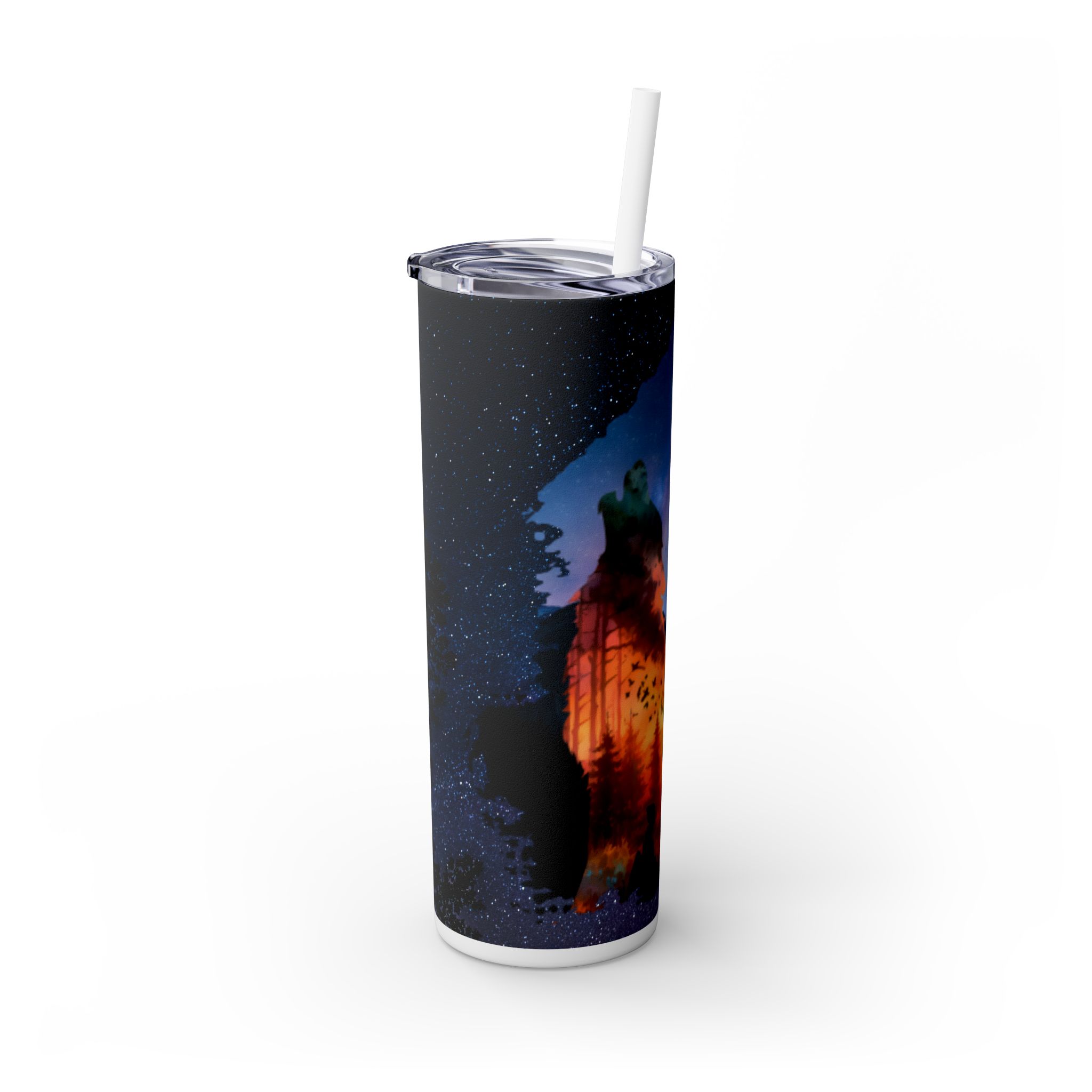 20oz Skinny Tumbler with Straw - Inspirational Travel Scene, Eco-Friendly Drinkware, Adventure Mug, Outdoor Gift, Unique Party Favor - Image 3