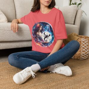 Scorpio Zodiac T-Shirt — Artistic Scorpio Woman Graphic Tee ("I Am A Scorpio Woman… I Can’t Control")