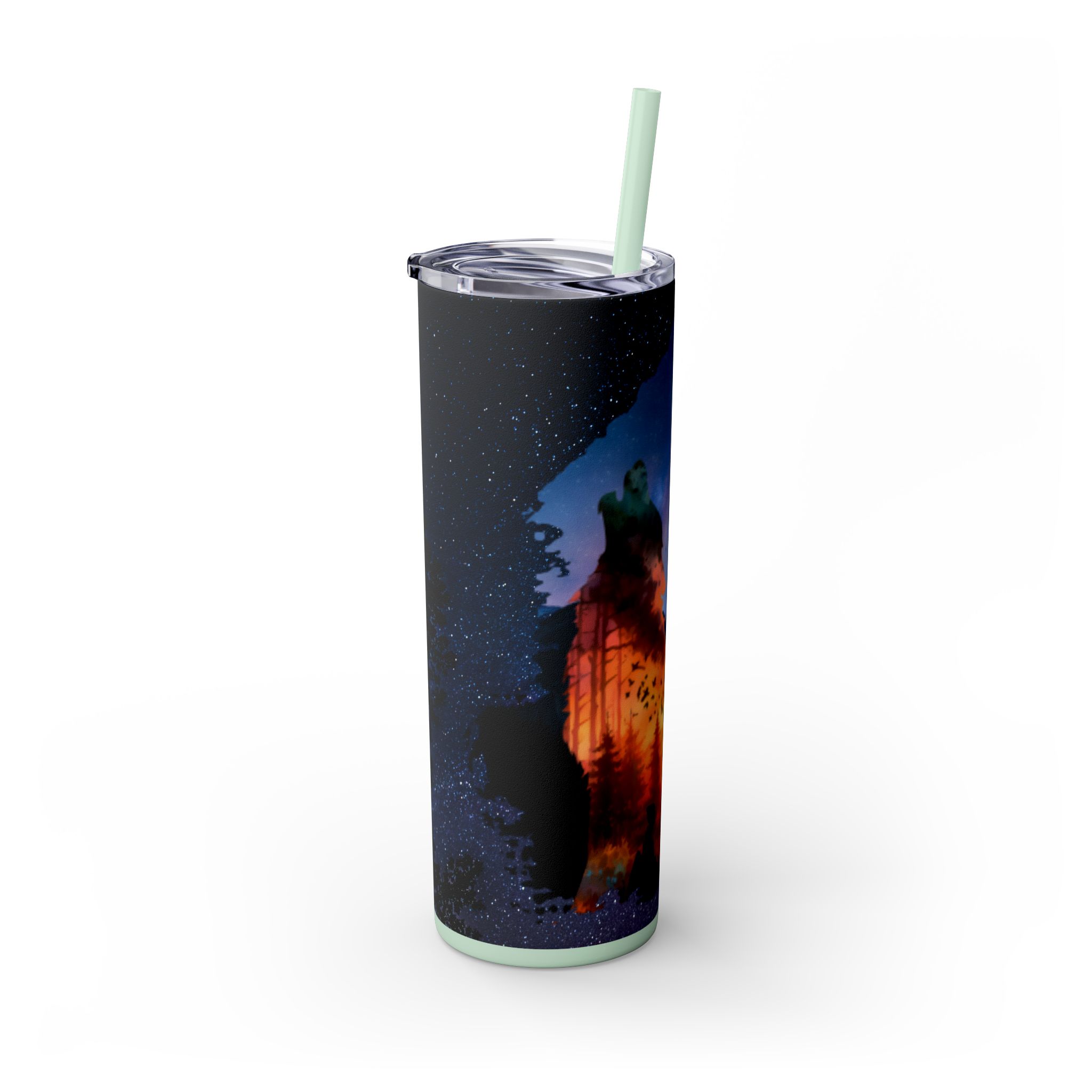 20oz Skinny Tumbler with Straw - Inspirational Travel Scene, Eco-Friendly Drinkware, Adventure Mug, Outdoor Gift, Unique Party Favor - Image 47