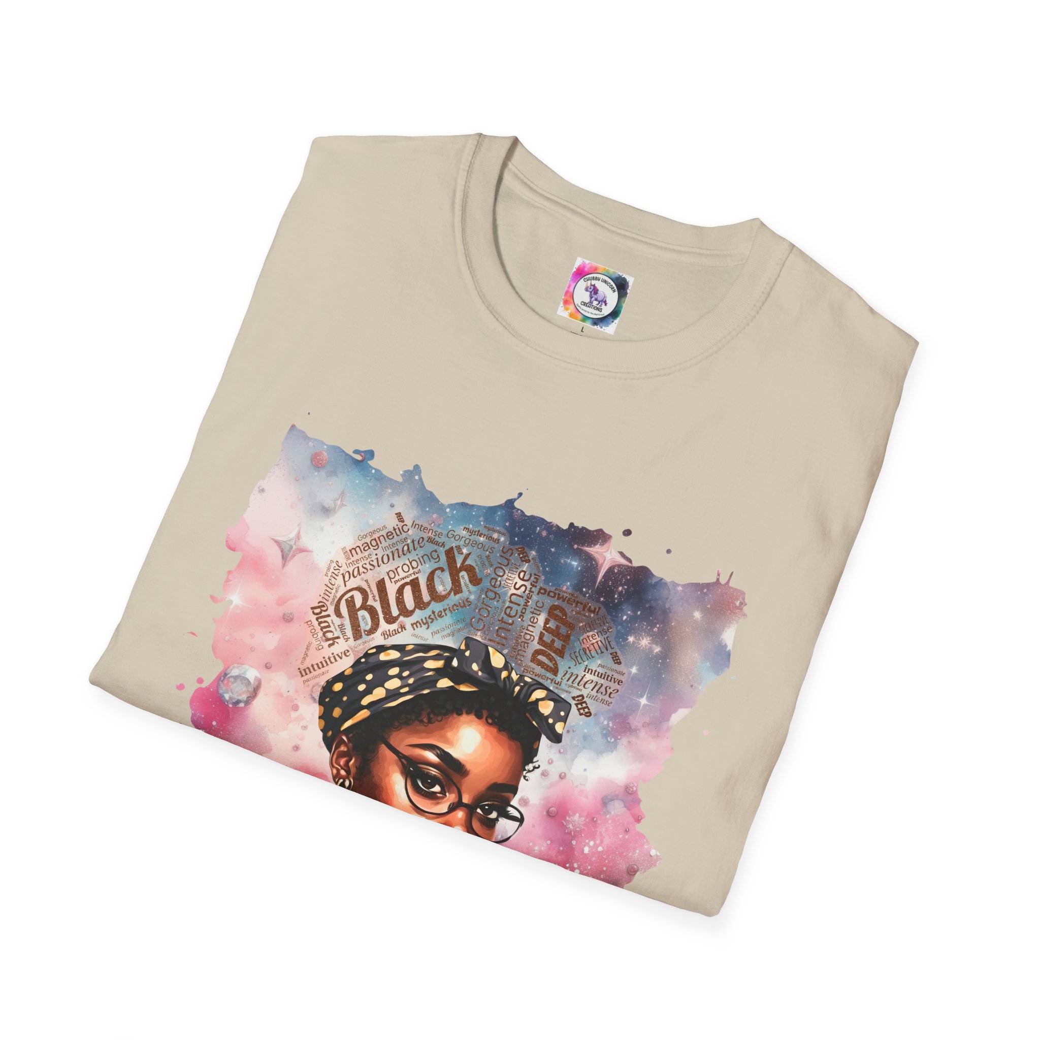 T-Shirt — 'Black Scorpio Queen' Afrocentric Watercolor Portrait Tee - Image 24