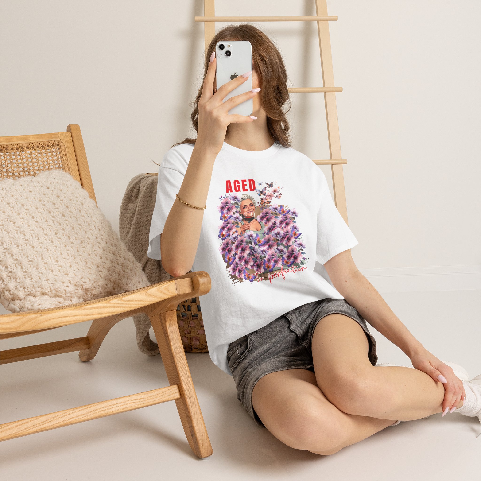 Aged to Perfection Unisex Heavy Cotton Tee, Birthday Gift, Casual Wear, Celebration Shirt, Floral Graphic Tee - Image 10