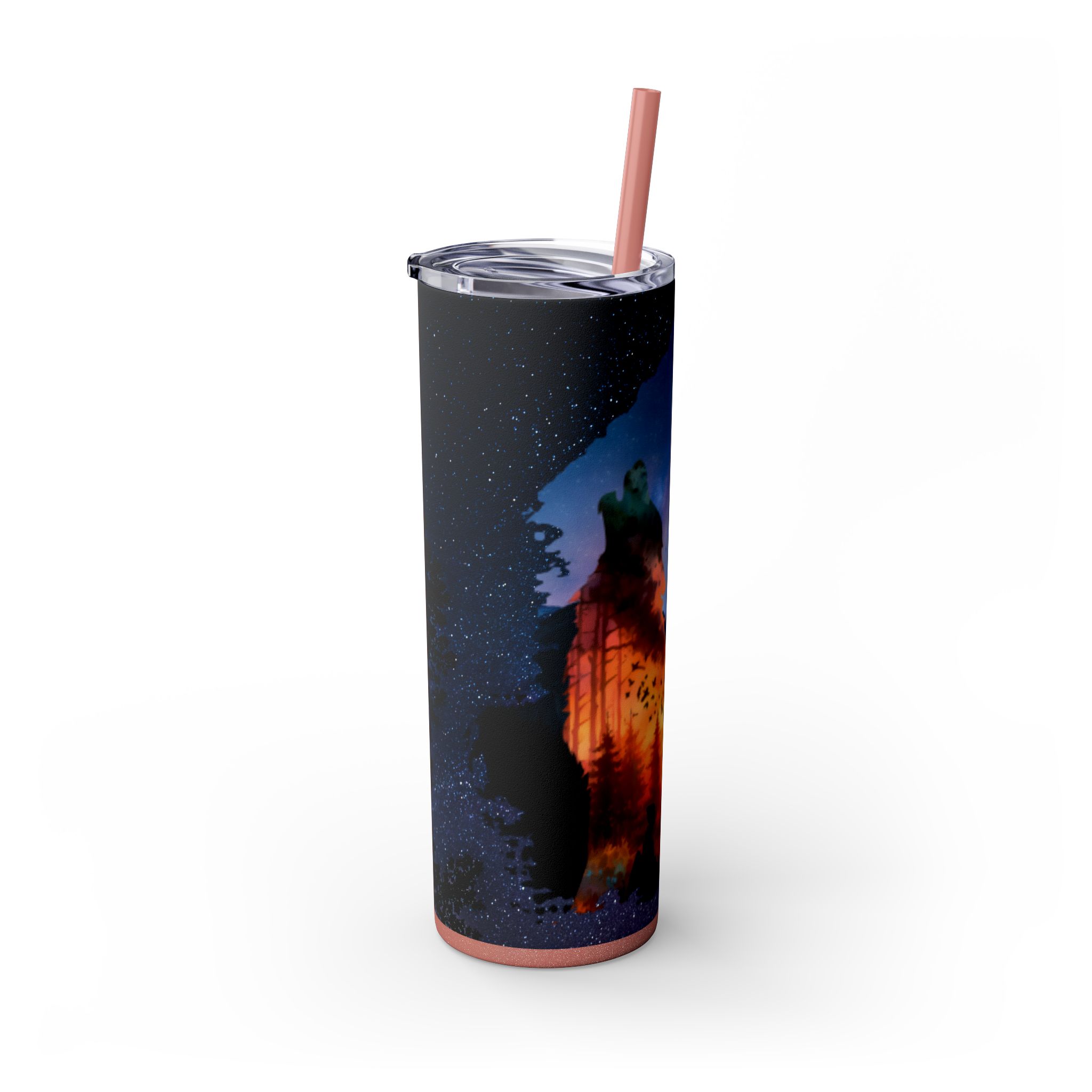 20oz Skinny Tumbler with Straw - Inspirational Travel Scene, Eco-Friendly Drinkware, Adventure Mug, Outdoor Gift, Unique Party Favor - Image 17