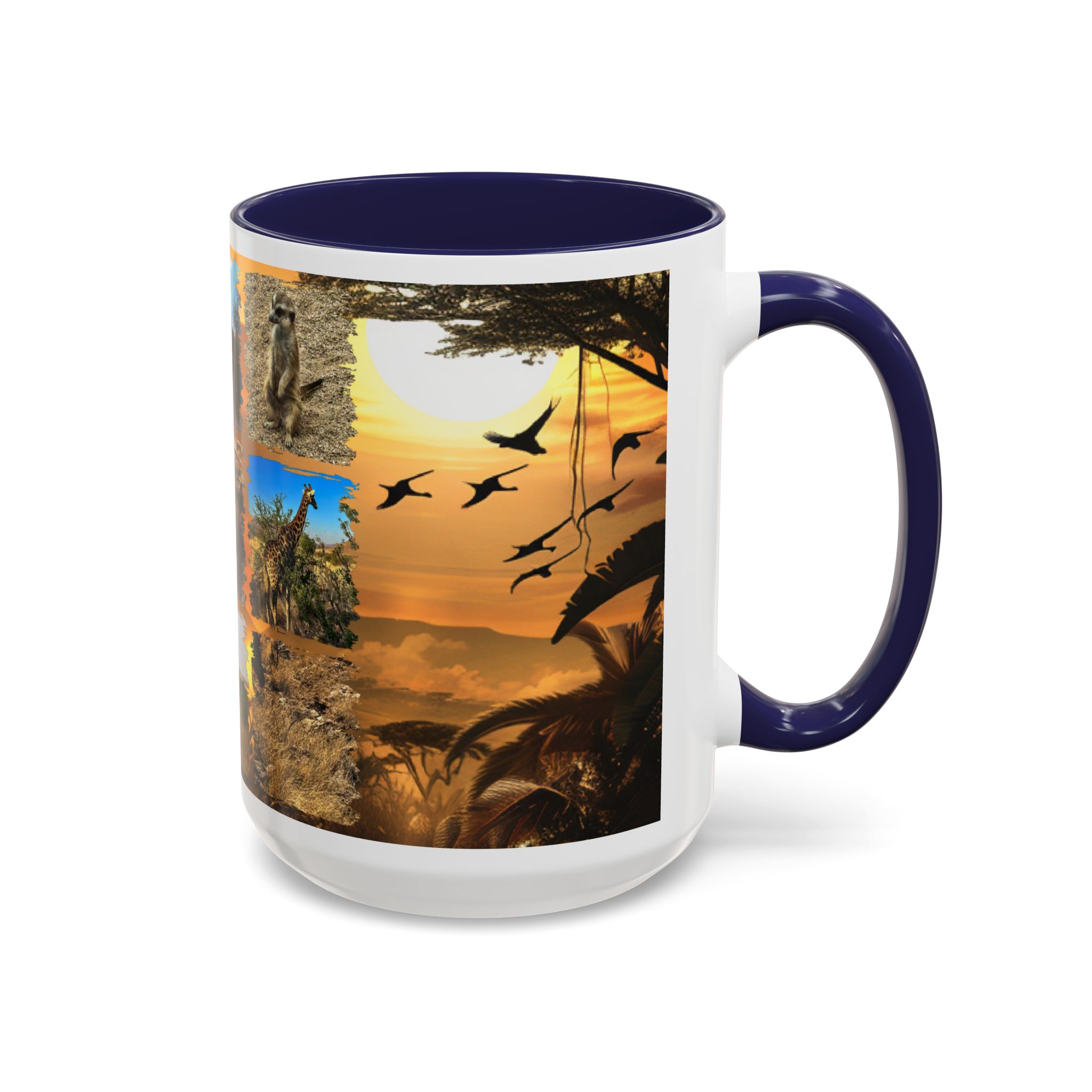 Wildlife Collage Accent Coffee Mug — Rustic Safari Animal Photo Design (11/15 oz) - Image 22