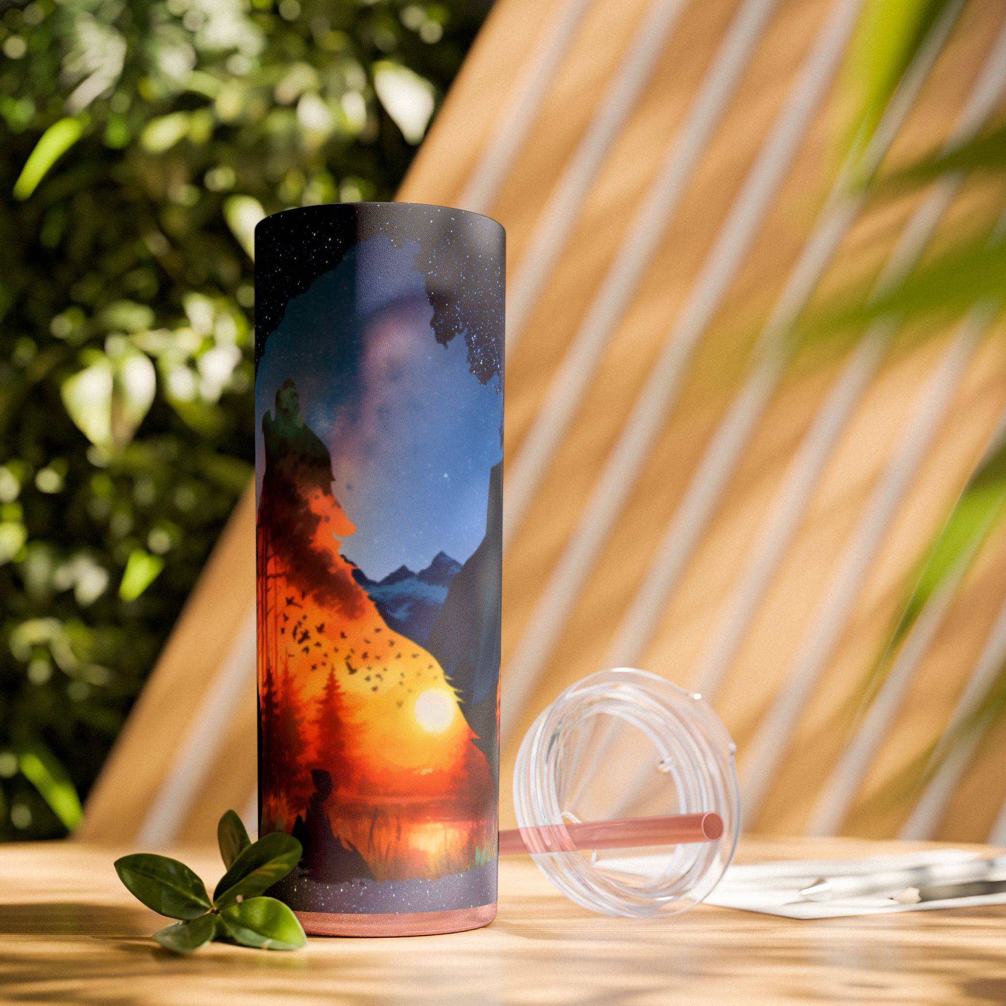 20oz Skinny Tumbler with Straw - Inspirational Travel Scene, Eco-Friendly Drinkware, Adventure Mug, Outdoor Gift, Unique Party Favor - Image 20