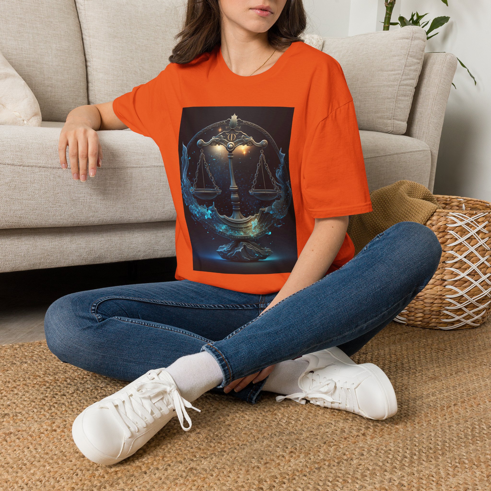 Libra Zodiac T-Shirt — Scales Astrology Tee with "I Was Perfectly Libra" Back Design - Image 40