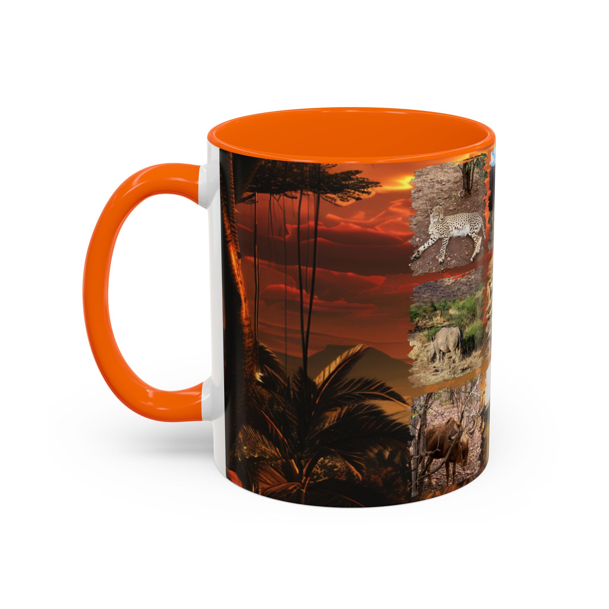 Wildlife Collage Accent Coffee Mug — Rustic Safari Animal Photo Design (11/15 oz) - Image 43