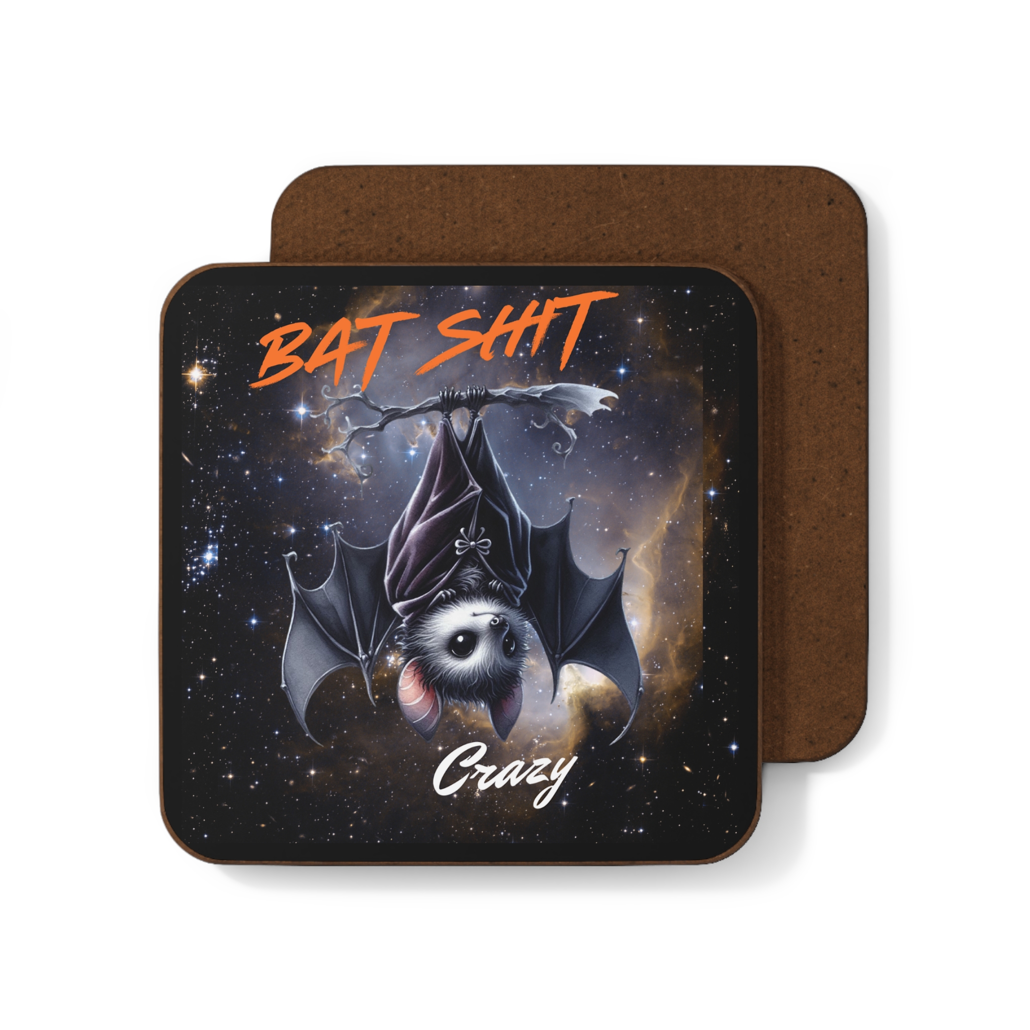 Bat Shit Crazy Coaster, Fun Coaster Set, Home Bar Decor, Halloween Decor, Gift for Bat Lover, Quirky Drinkware - Image 3