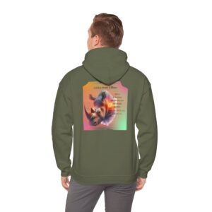 Rhino Poetry Hoodie — Vintage Rainbow Rhino Back Print Sweatshirt