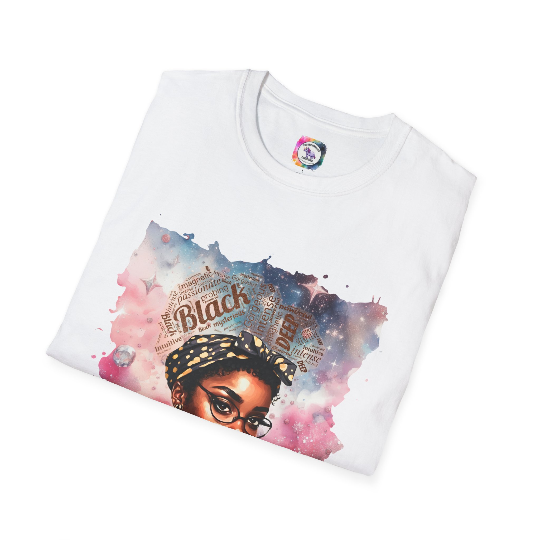 T-Shirt — 'Black Scorpio Queen' Afrocentric Watercolor Portrait Tee - Image 9