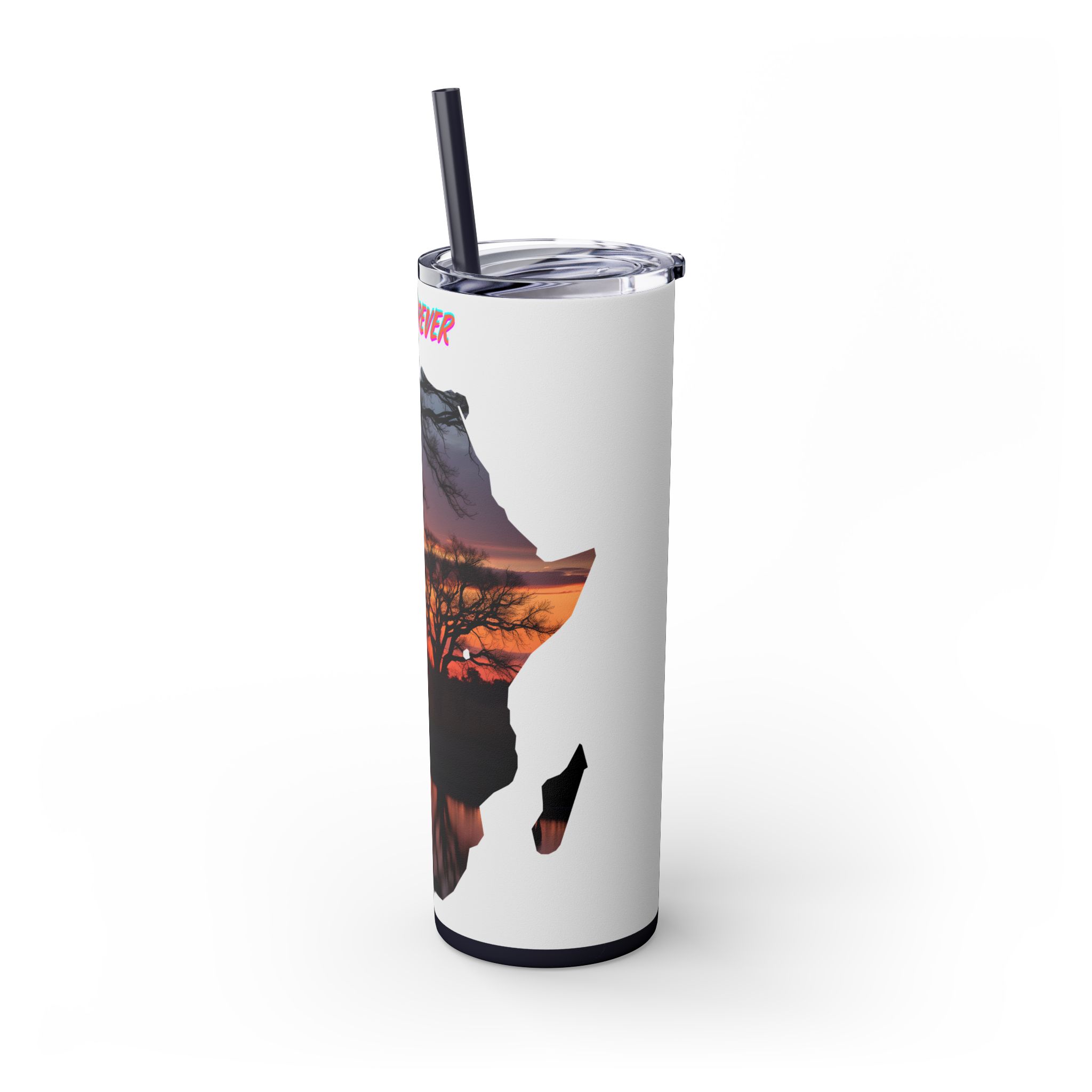 African Sunset Skinny Tumbler with Straw, 20oz | Travel Mug, Yeti Cup, Eco-Friendly Drinkware, Gift for Nature Lovers, Black History Month - Image 74