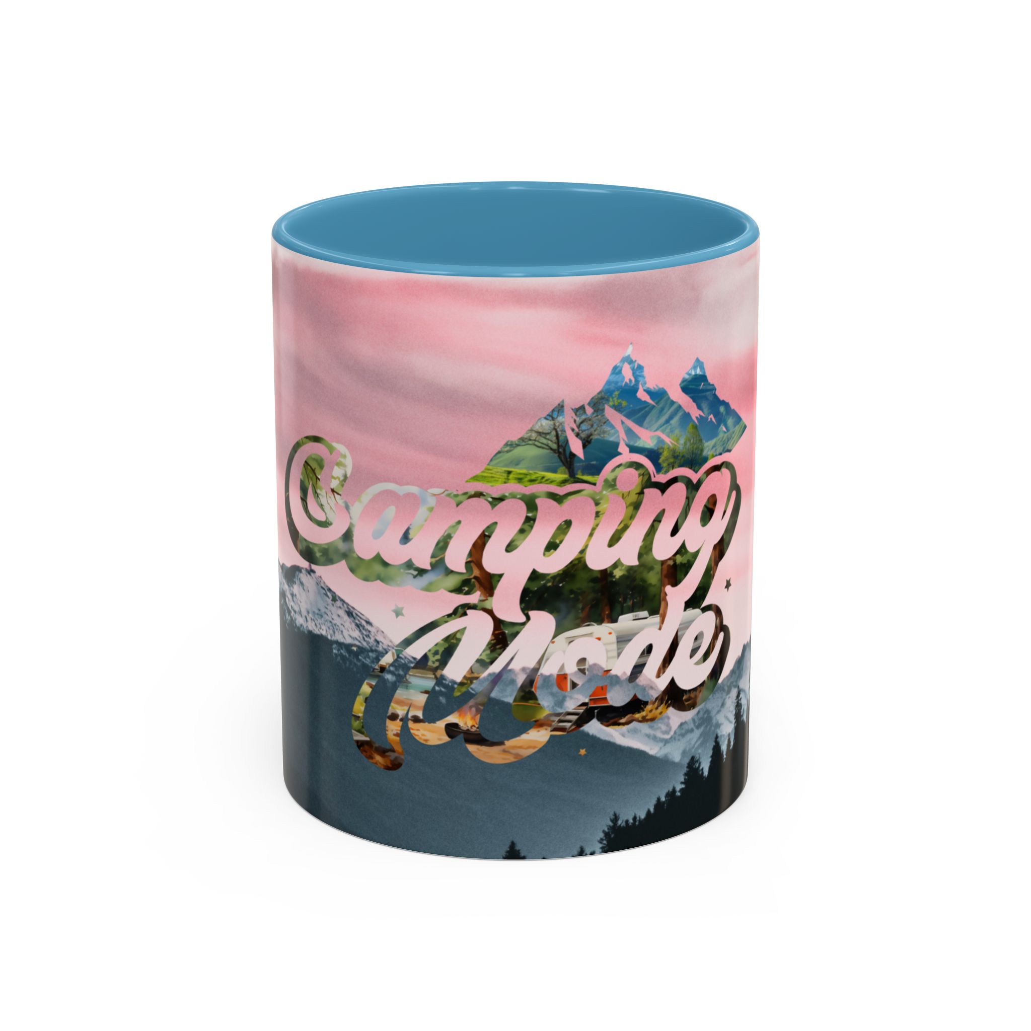 Camping Mode Coffee Mug — Pink Mountain Scenic Accent Mug (11/15oz) - Image 41
