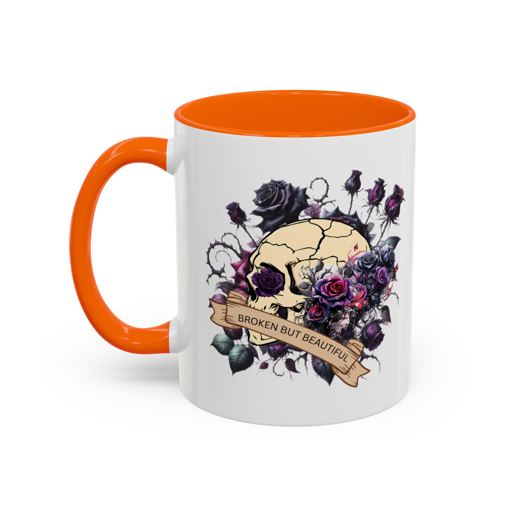 Broken But Beautiful Floral Coffee Mug - Gothic Gift for Tea Lovers, Unique Home Decor, Floral Skull Design, Ceramic Tea Cup, Gothic Mug - Image 43