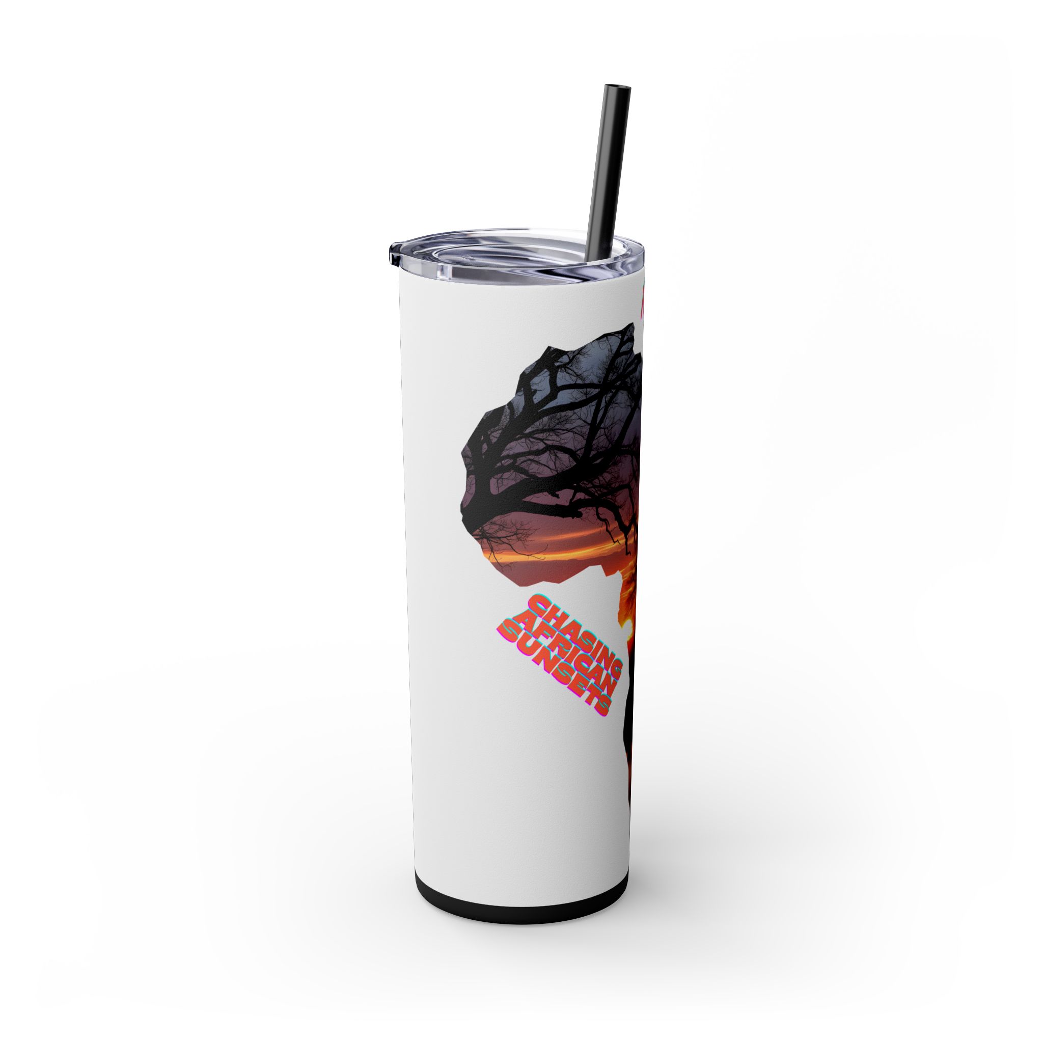 African Sunset Skinny Tumbler with Straw, 20oz | Travel Mug, Yeti Cup, Eco-Friendly Drinkware, Gift for Nature Lovers, Black History Month - Image 27