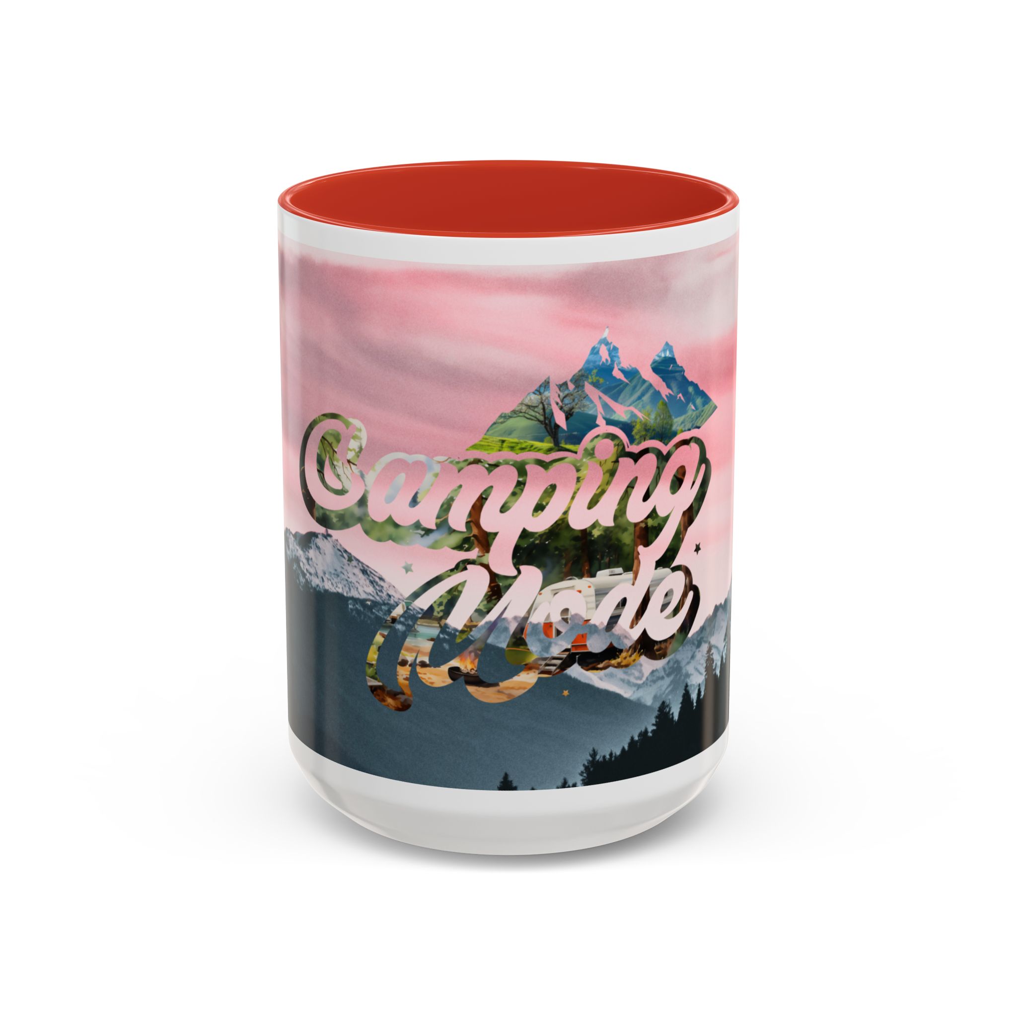 Camping Mode Coffee Mug — Pink Mountain Scenic Accent Mug (11/15oz) - Image 36