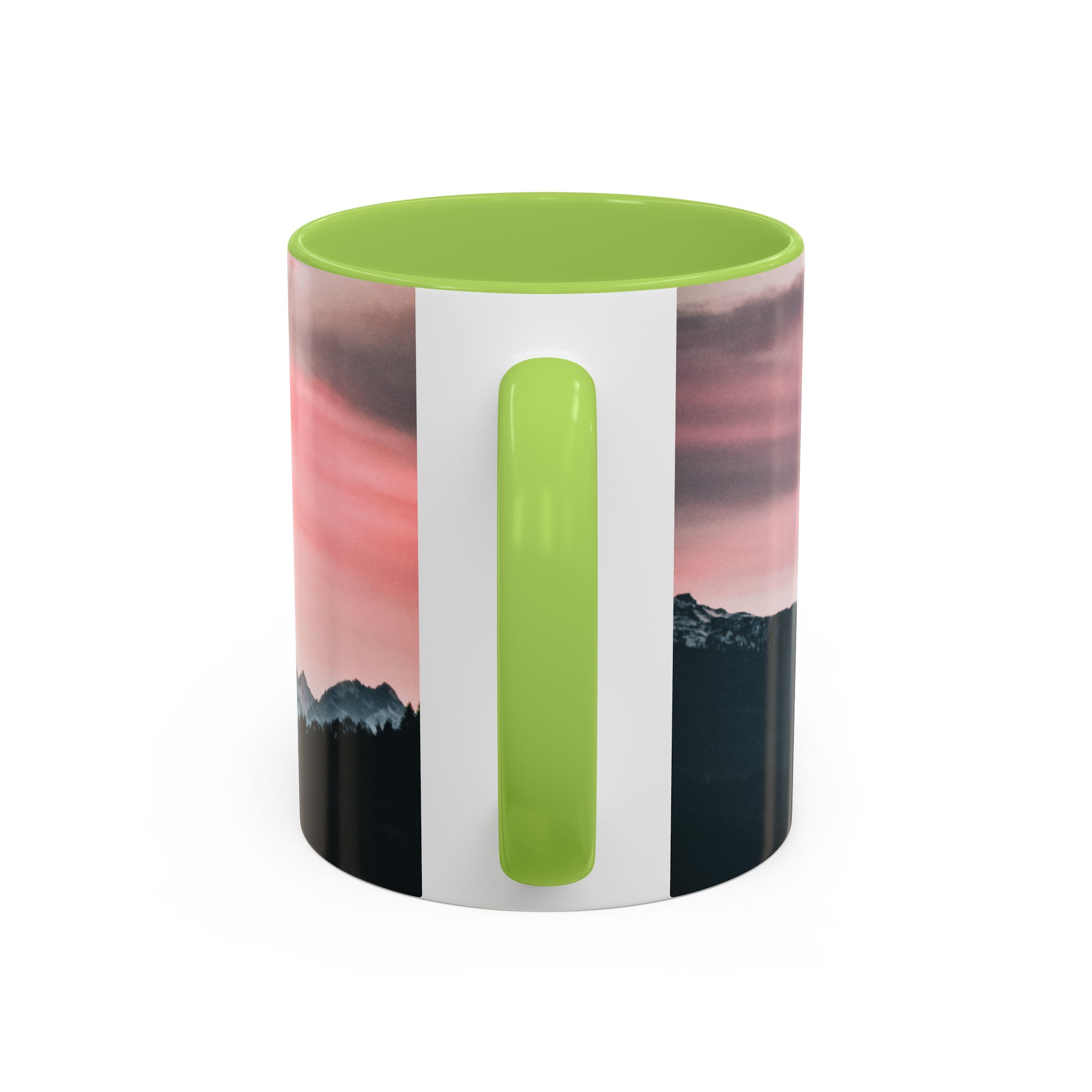 Camping Mode Coffee Mug — Pink Mountain Scenic Accent Mug (11/15oz) - Image 74