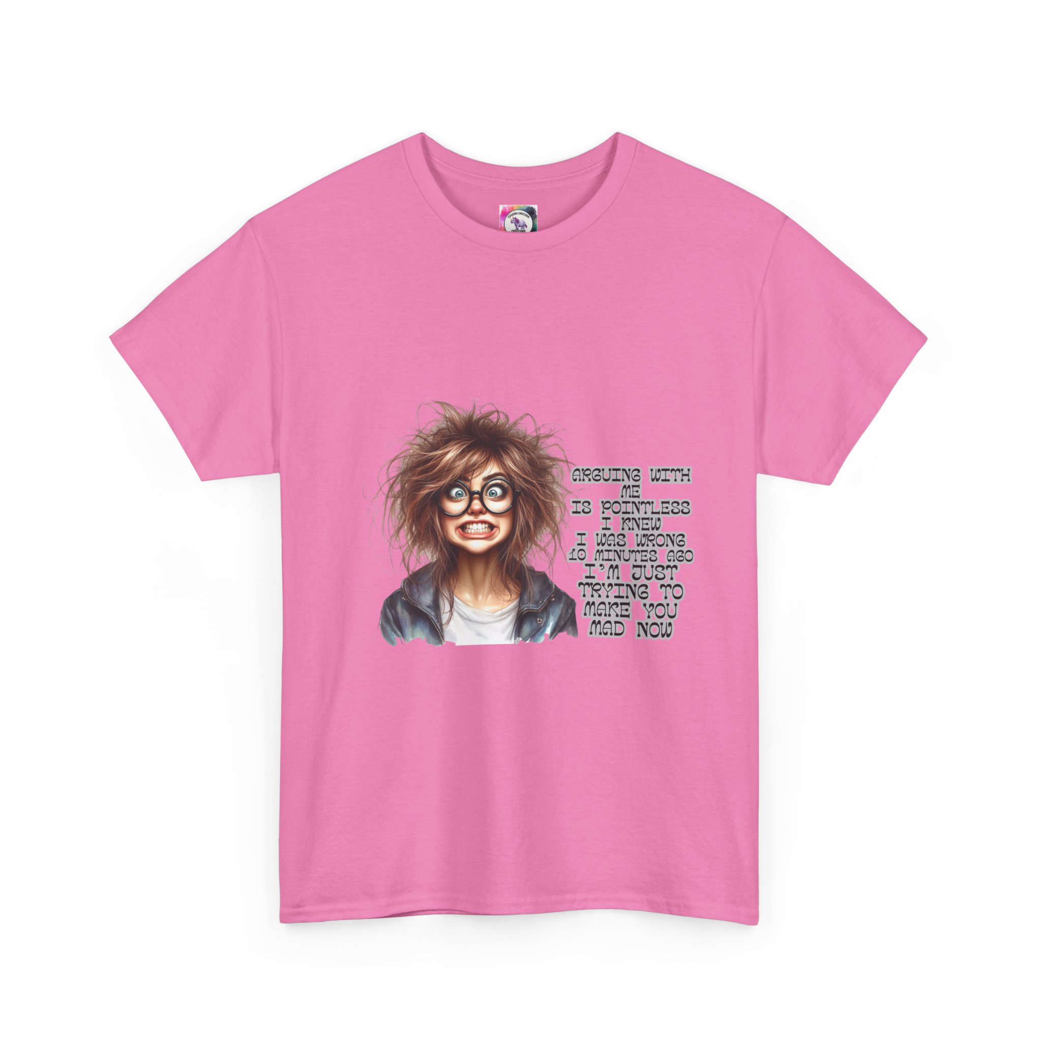Crazy Hair Woman T‑Shirt — Funny Geeky Portrait with 'Funny' Quote - Image 39