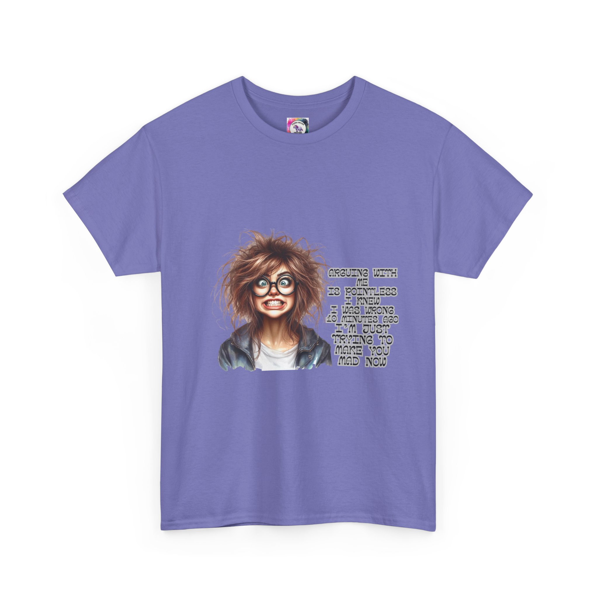 Crazy Hair Woman T‑Shirt — Funny Geeky Portrait with 'Funny' Quote - Image 35