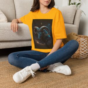 Capricorn Zodiac T-Shirt — Mystic Ram Astrology Tee (Capricorn Traits Back Design)