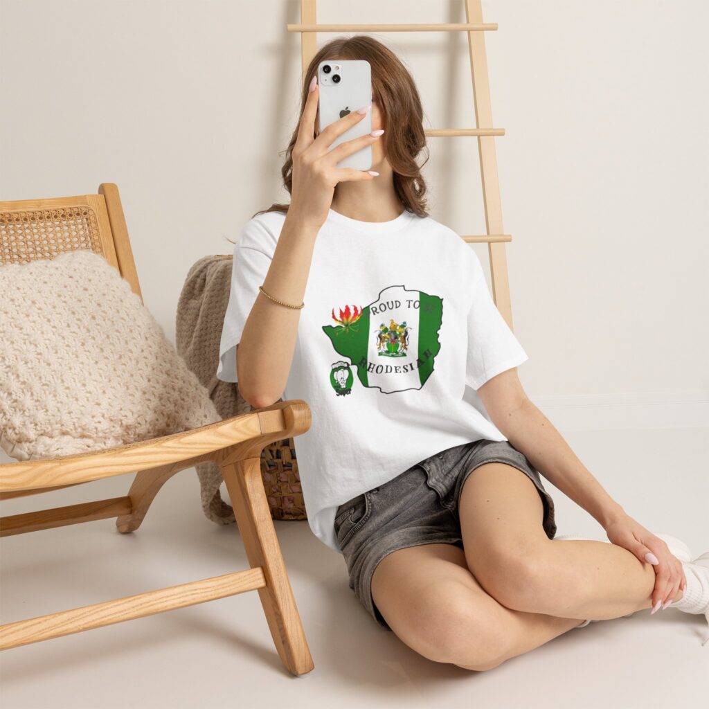Proud to Rhodesian Unisex Heavy Cotton Tee, Casual Wear, Vintage Style T-Shirt, Travel Souvenir, Gift for History Buffs
