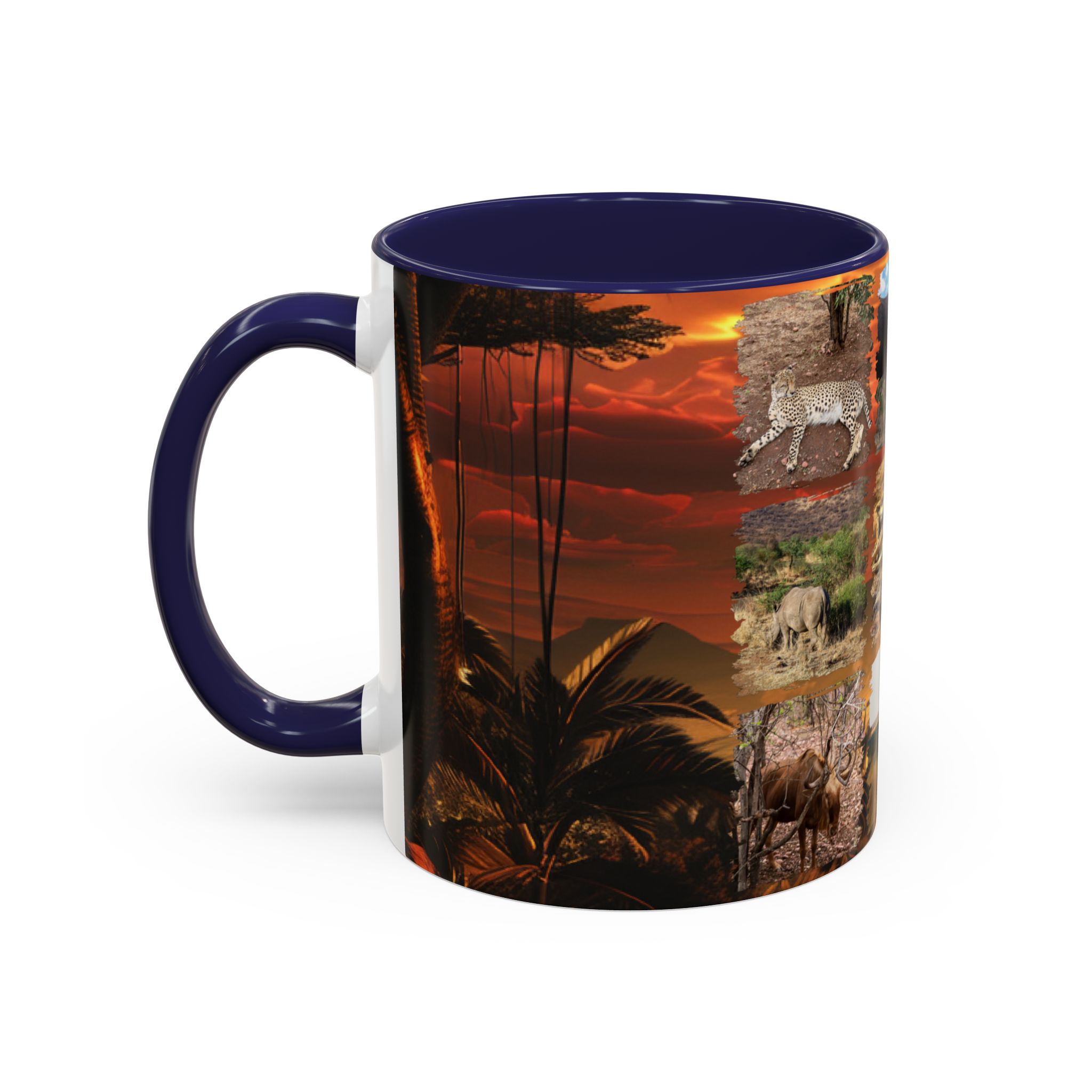 Wildlife Collage Accent Coffee Mug — Rustic Safari Animal Photo Design (11/15 oz) - Image 7