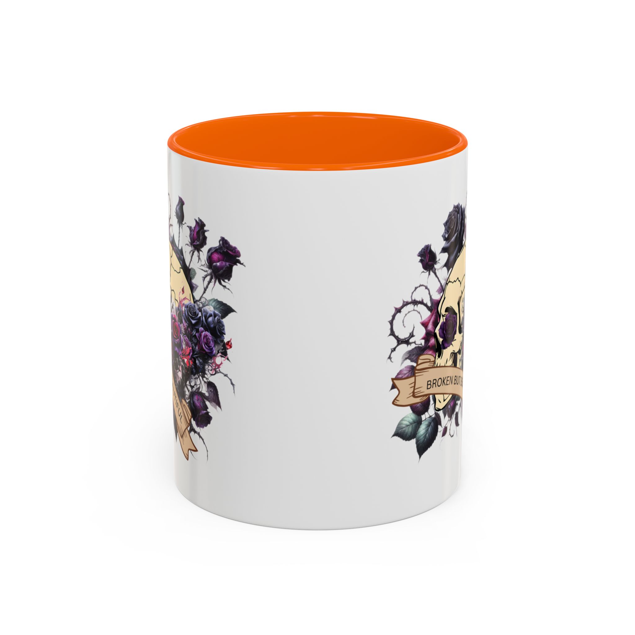 Broken But Beautiful Floral Coffee Mug - Gothic Gift for Tea Lovers, Unique Home Decor, Floral Skull Design, Ceramic Tea Cup, Gothic Mug - Image 41